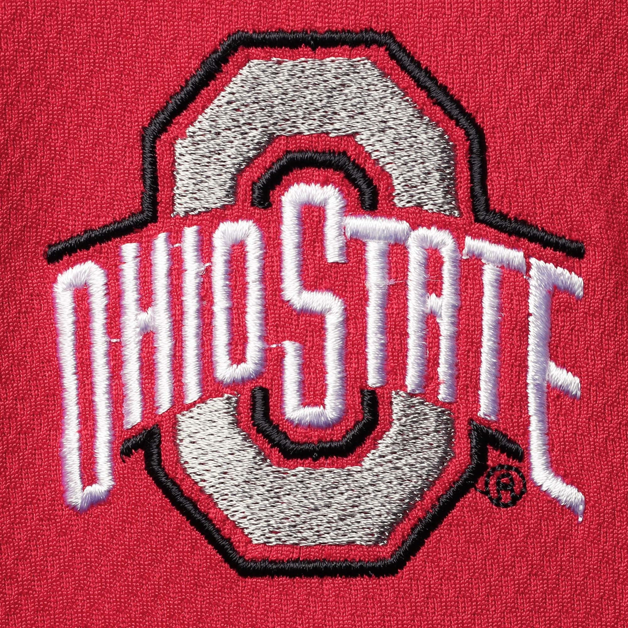 Veste raglan texturée à quart de zip pour homme, rouge écarlate, Ohio State Buckeyes, grandes tailles