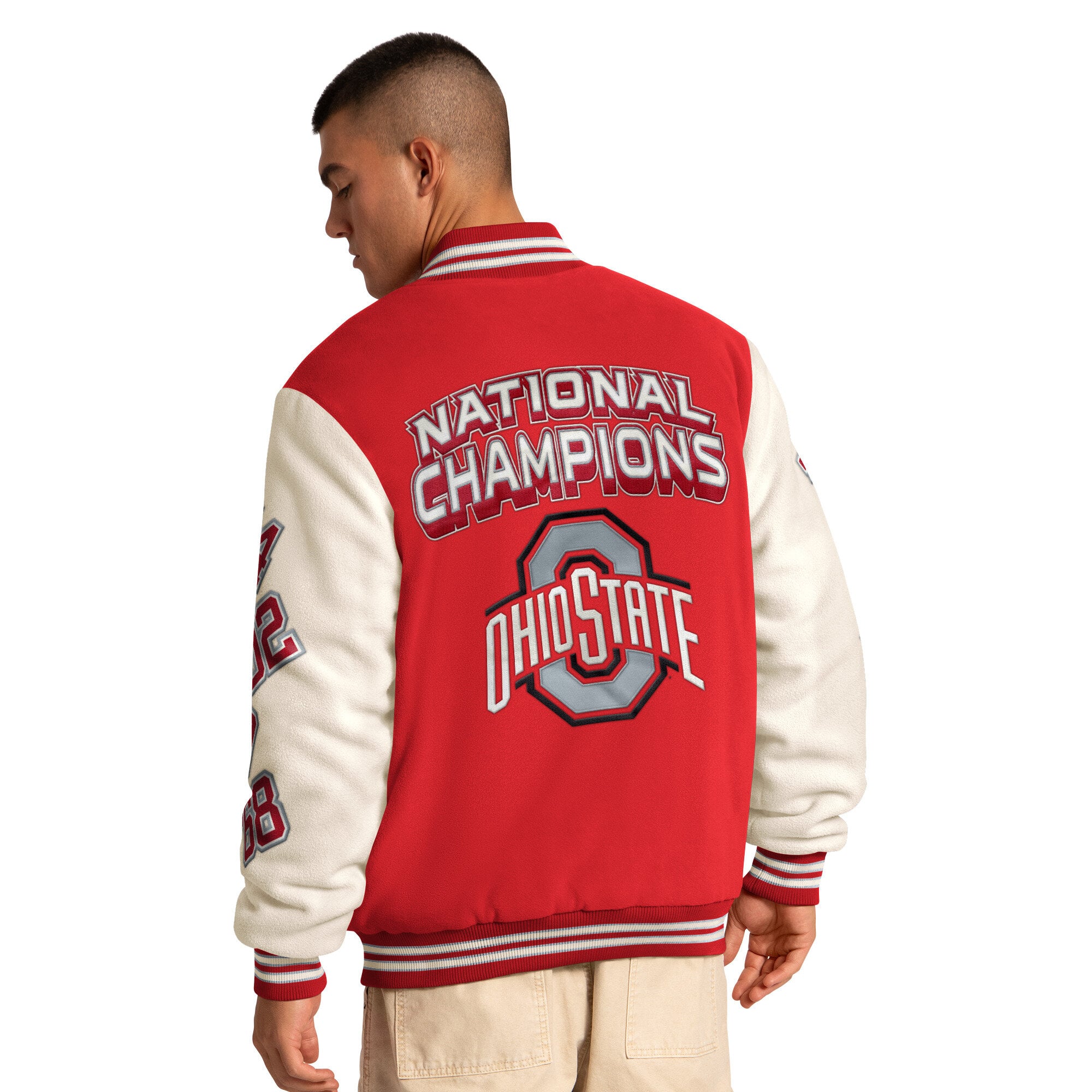 Veste commémorative Starter Scarlet Ohio State Buckeyes Triple Crown à boutons-pression pour homme