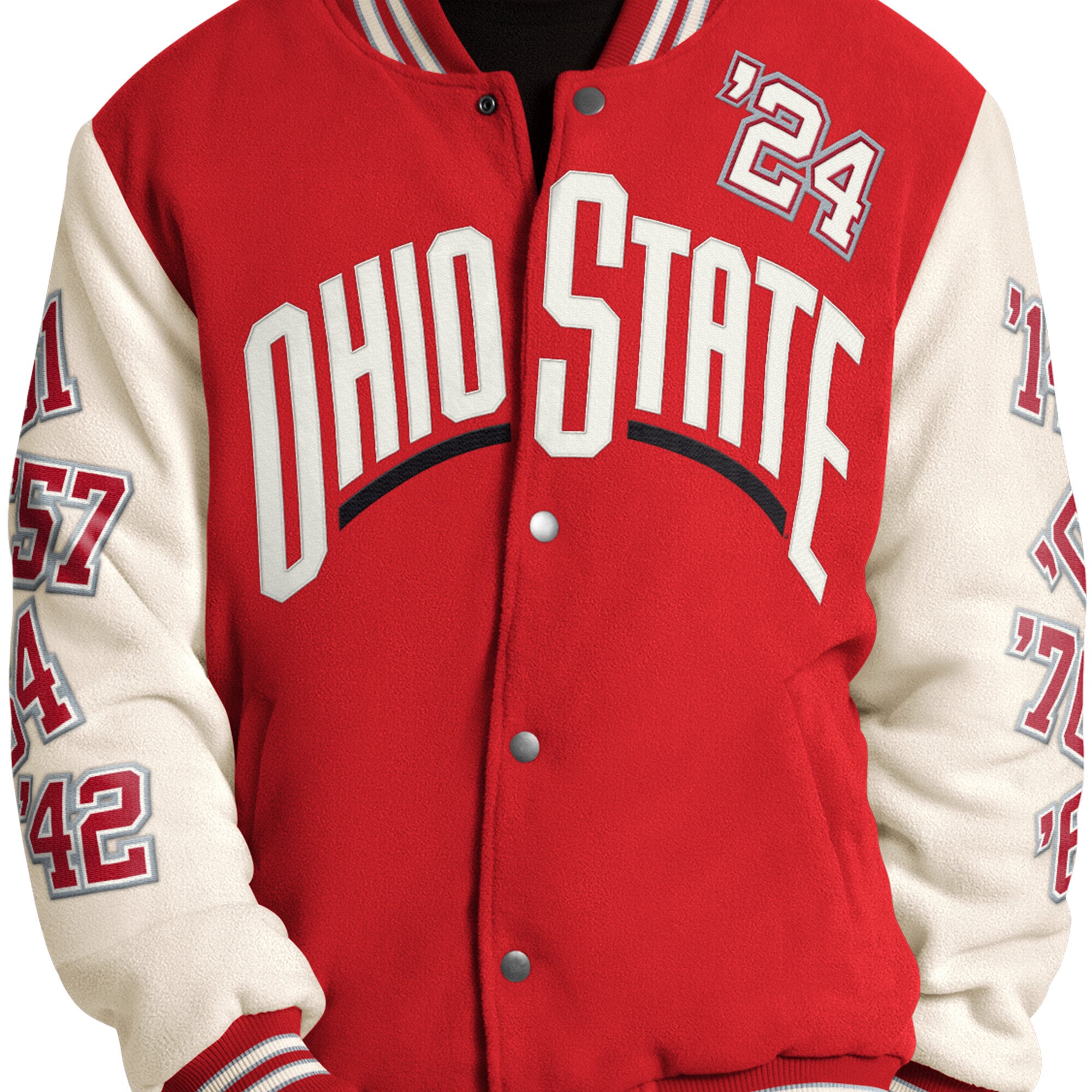 Veste commémorative Starter Scarlet Ohio State Buckeyes Triple Crown à boutons-pression pour homme