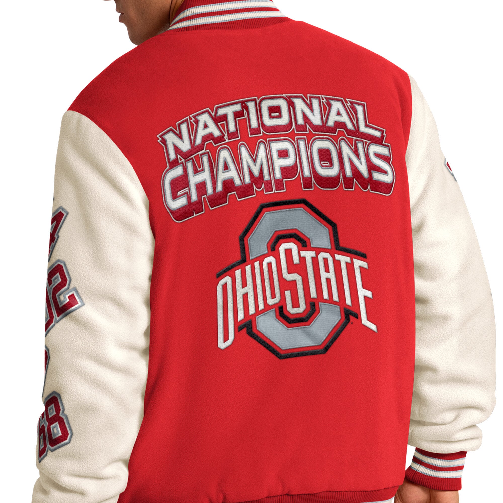 Veste commémorative Starter Scarlet Ohio State Buckeyes Triple Crown à boutons-pression pour homme