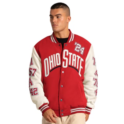 Ohio State Buckeyes Starter Triple Crown Commemorative Full Snap Jacket - Scarlet
