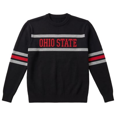  Ohio State Buckeyes Uscape Apparel Renew Sleeve Stripe Sweater - Black