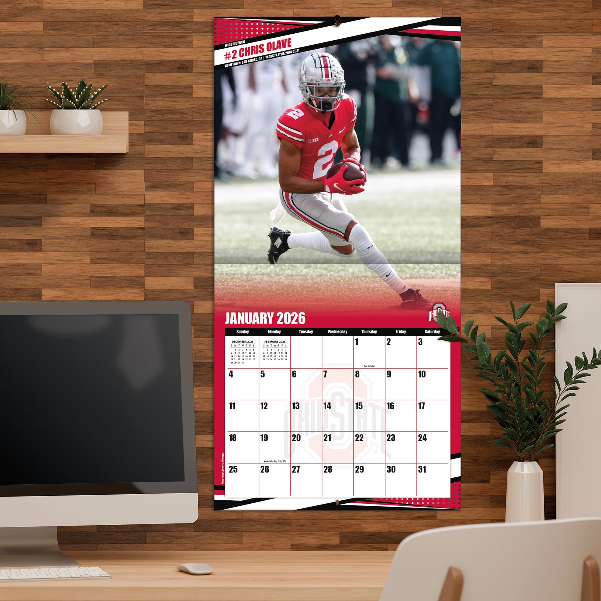 Ohio State Buckeyes 12” x 12” 2026 Team Wall Calendar