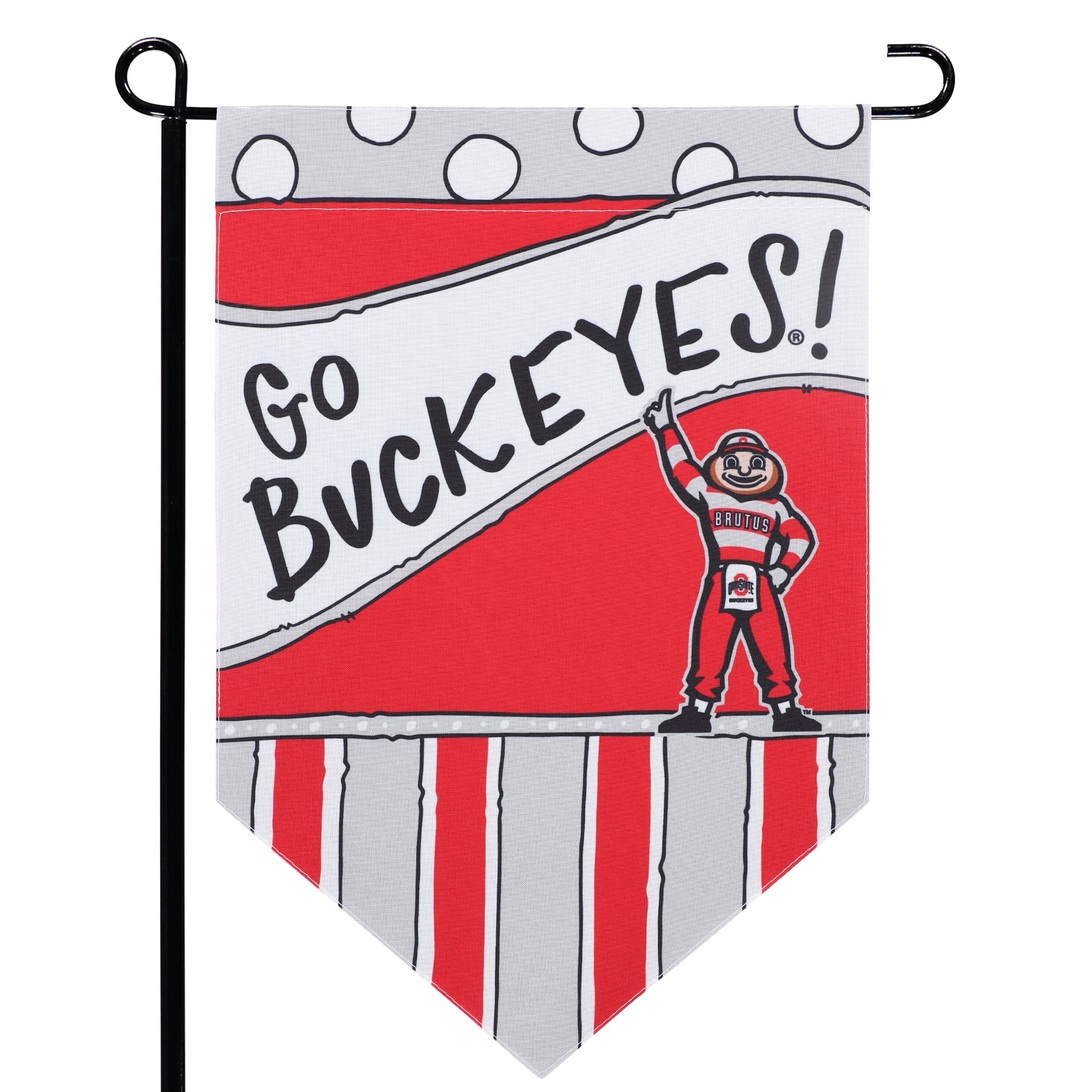 Drapeau double face Ohio State Buckeyes 12'' x 18'' Dots & Stripes