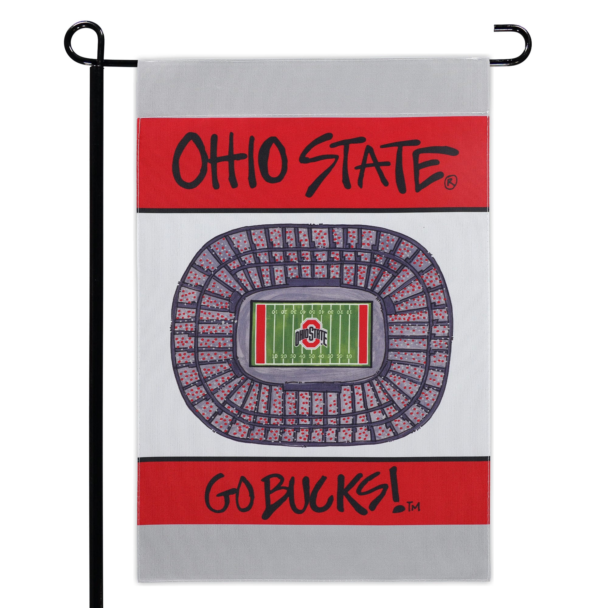 Bannière verticale de stade Ohio State Buckeyes 12 '' x 18 ''