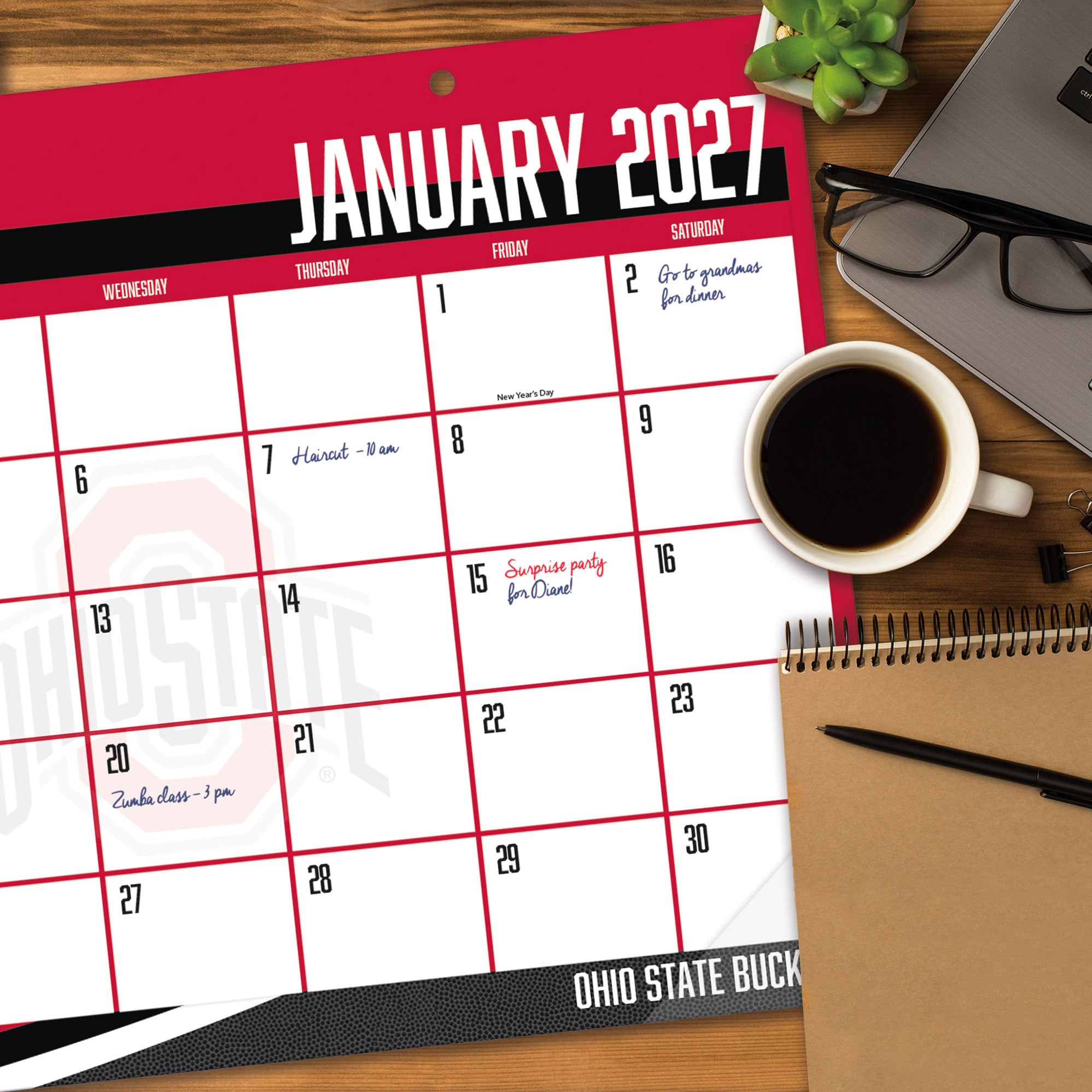 Ohio State Buckeyes 17" x 11" Desk Pad Calendar