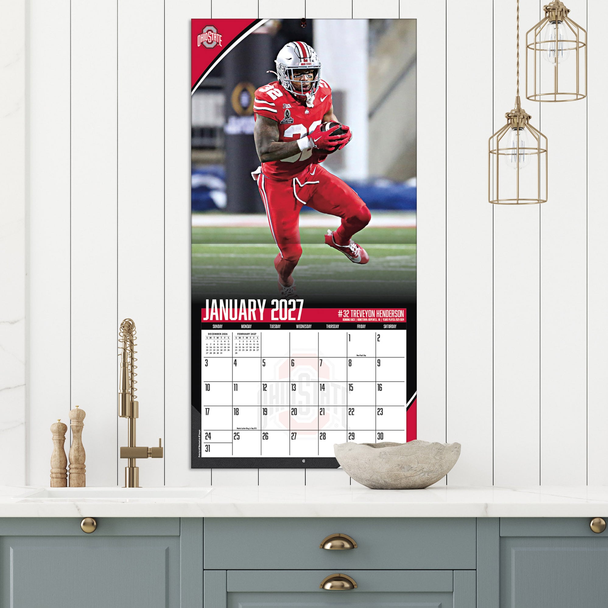 Ohio State Buckeyes 2027 12” x 12” Team Wall Calendar