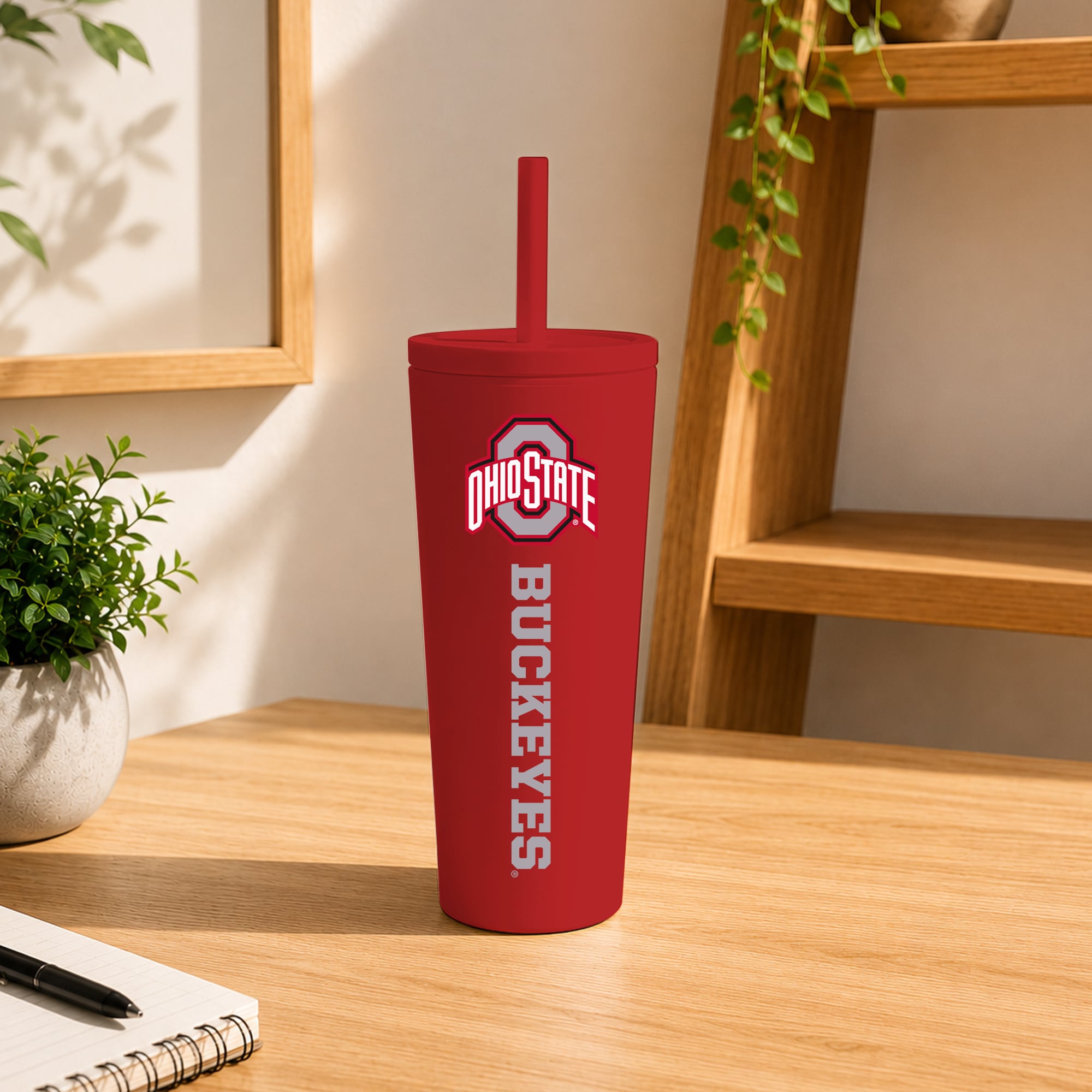 Ohio State Buckeyes 24oz. No Spill Straw Tumbler