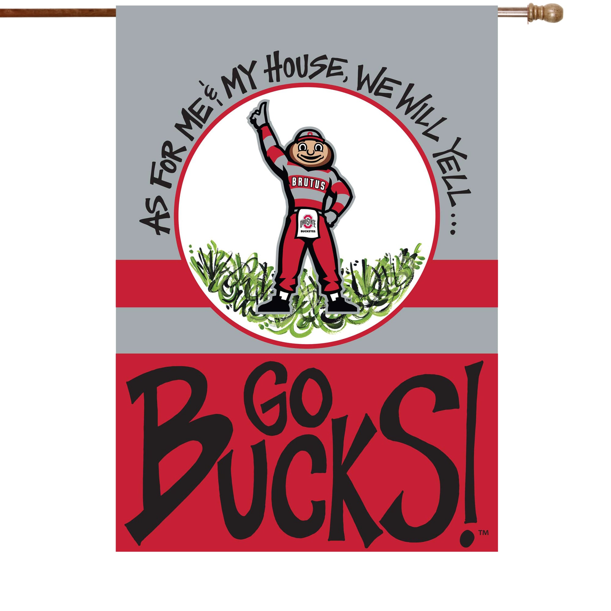 Drapeau de maison double face Ohio State Buckeyes 28" x 40"