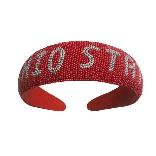 Ohio State University OSU Beaded Headband Hand Beaded NWT Buckeyes Ohio State Buckeyes Minerva Headband main image 3
