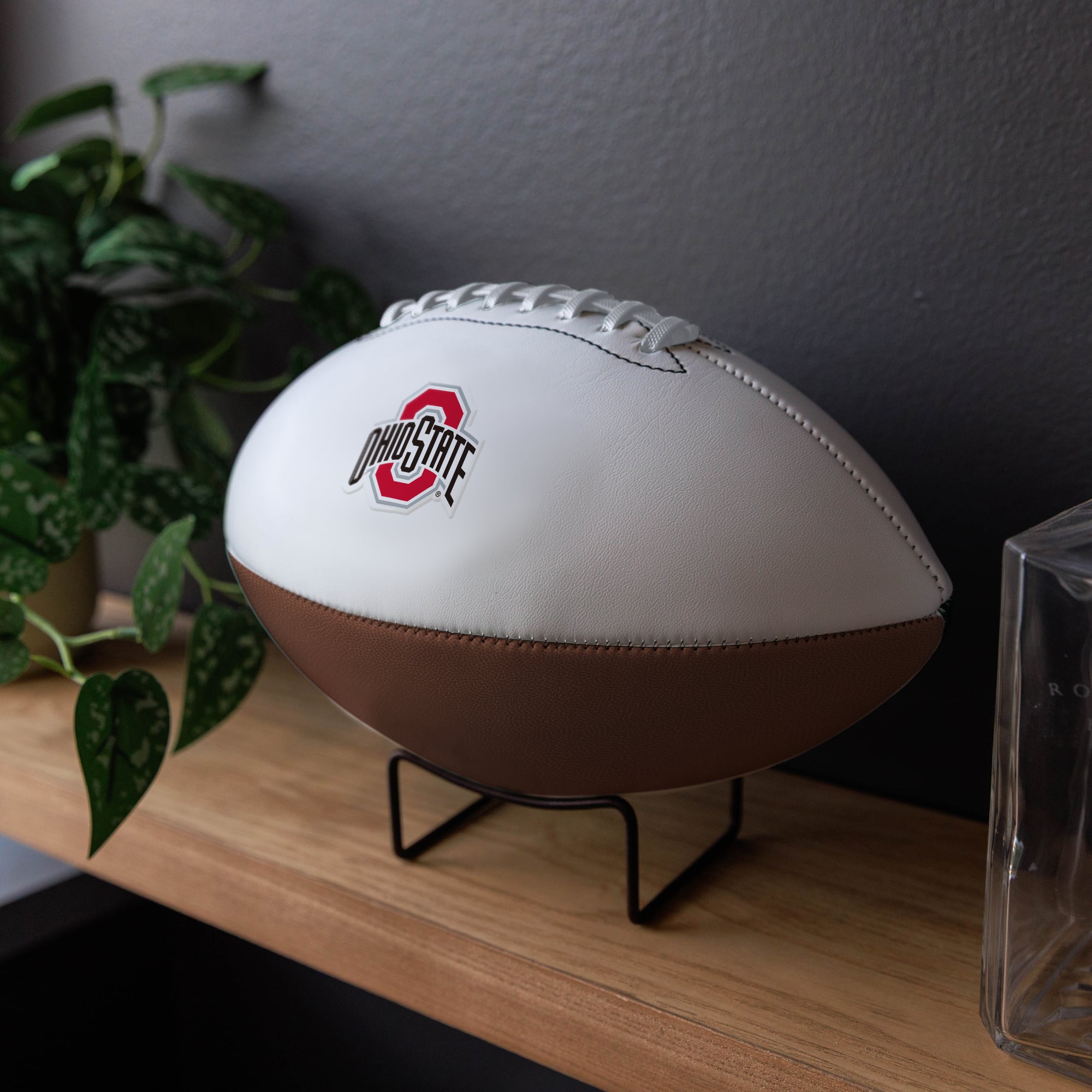 Ballon de football américain officiel des Ohio State Buckeyes, taille réelle, avec logo et autographe