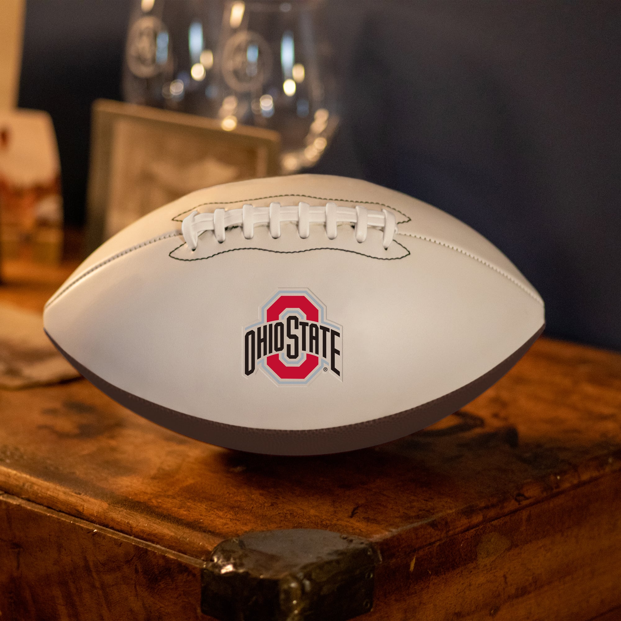 Ballon de football américain officiel des Ohio State Buckeyes, taille réelle, avec logo et autographe