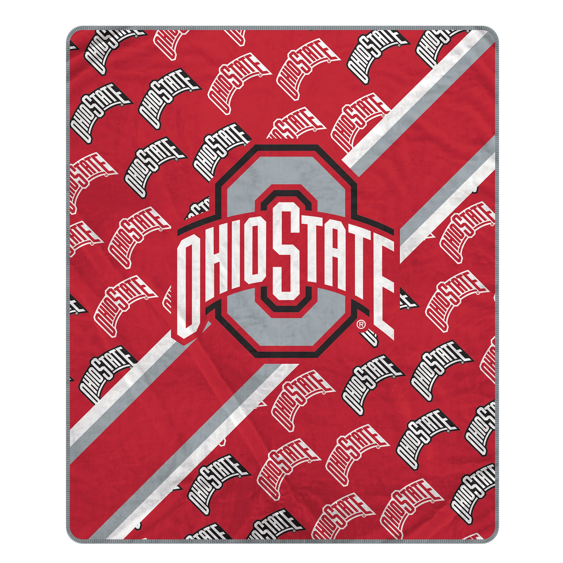 Couverture ultra douce Pegasus Ohio State Buckeyes 60" x 70" (diagonale) avec logo doublé