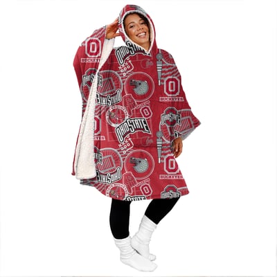 Ohio State Buckeyes Pegasus Mashup 50" x 70" Bloncho Sherpa Fan Cape
