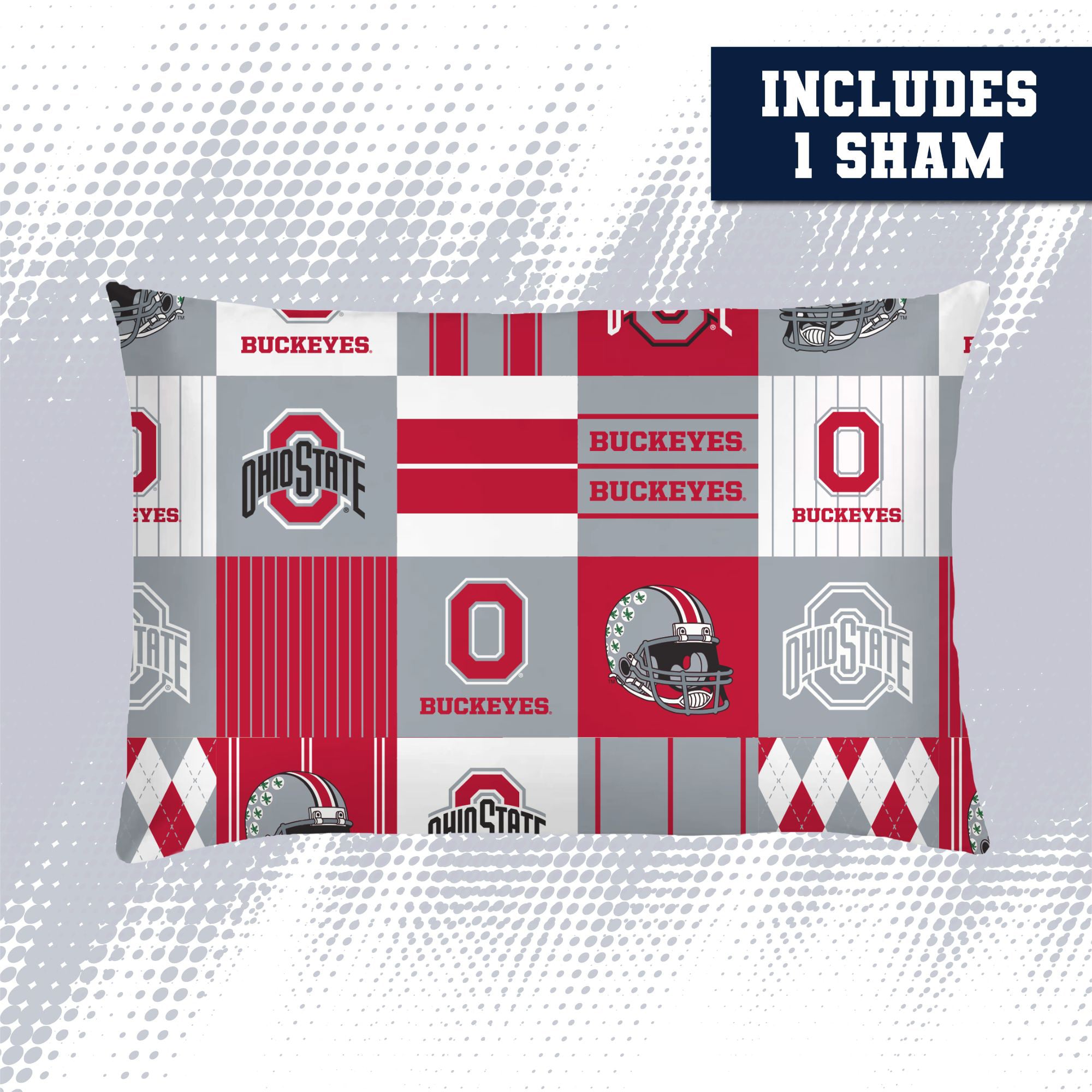 Ensemble de literie deux pièces Pegasus Ohio State Buckeyes Patchwork Plaid pour lit simple/simple XL