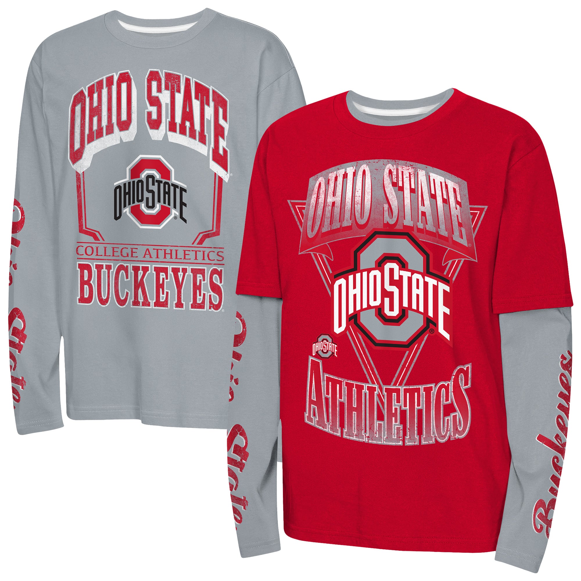 Preschool Outerstuff Scarlet/Gray Ohio State Buckeyes The Mix 2.0 3-in-1 Combo T-Shirt