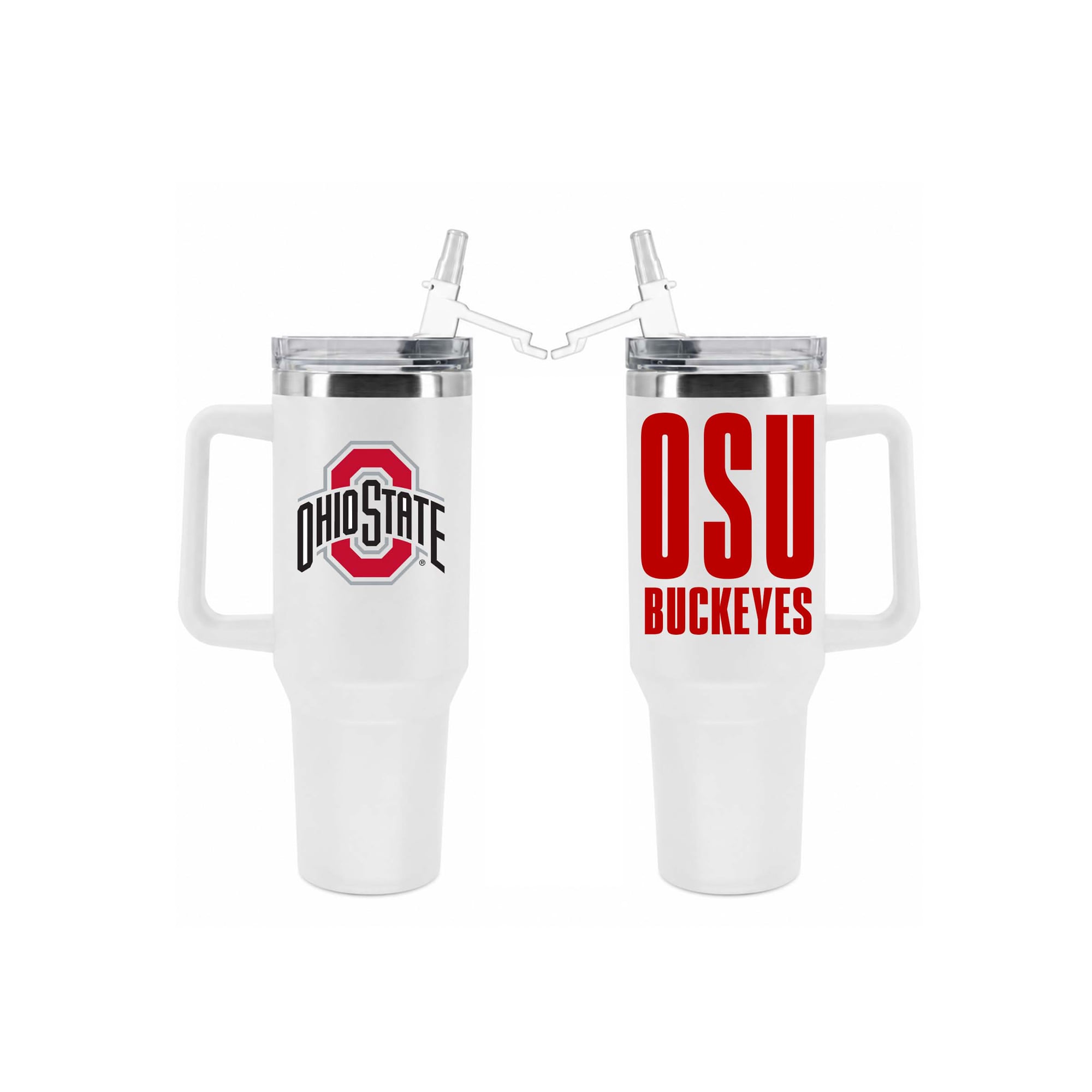 Gobelet isotherme The Memory Company Ohio State Buckeyes de 1,2 L avec paille rabattable