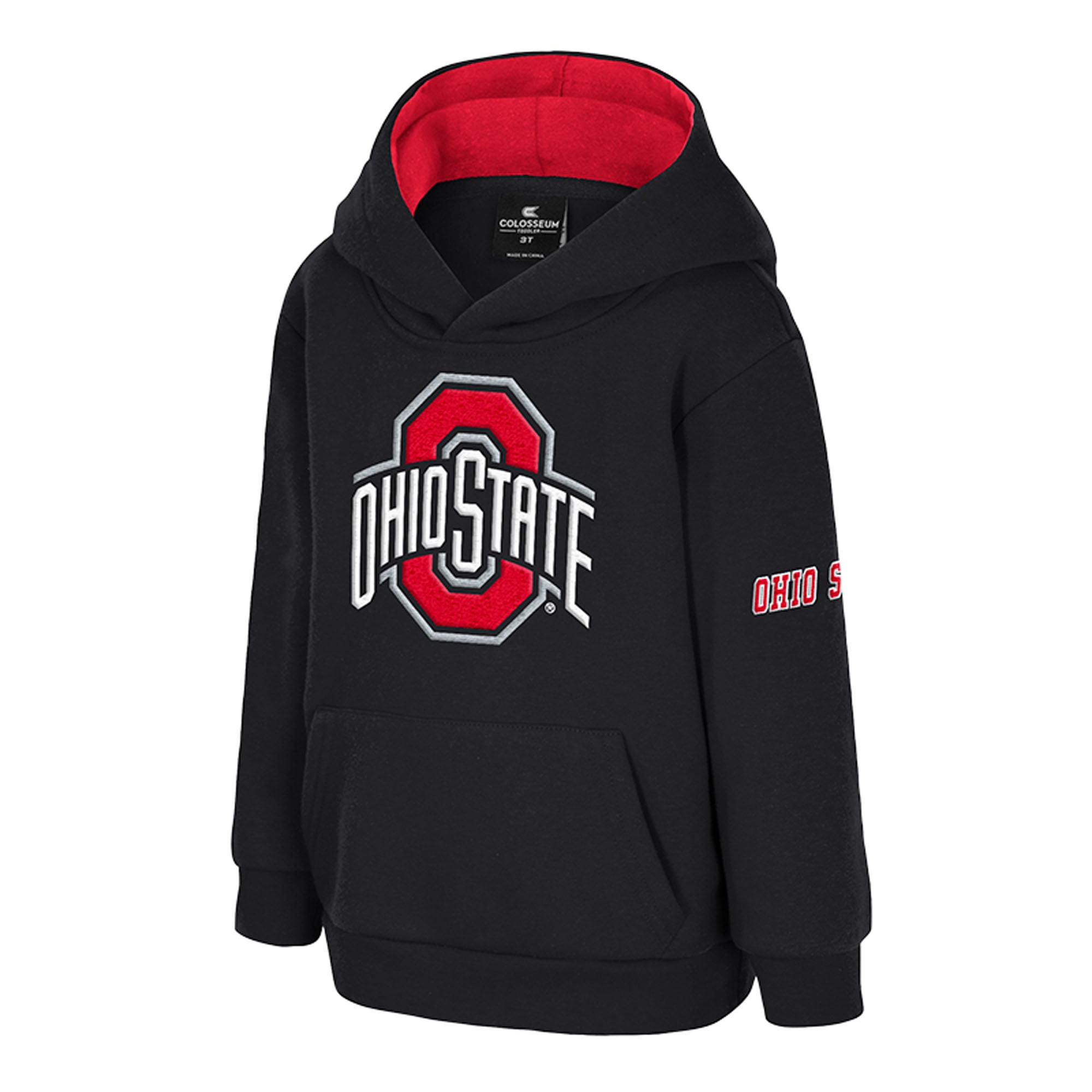 Toddler Colosseum Charcoal Ohio State Buckeyes Big Logo Fleece Pullover Hoodie