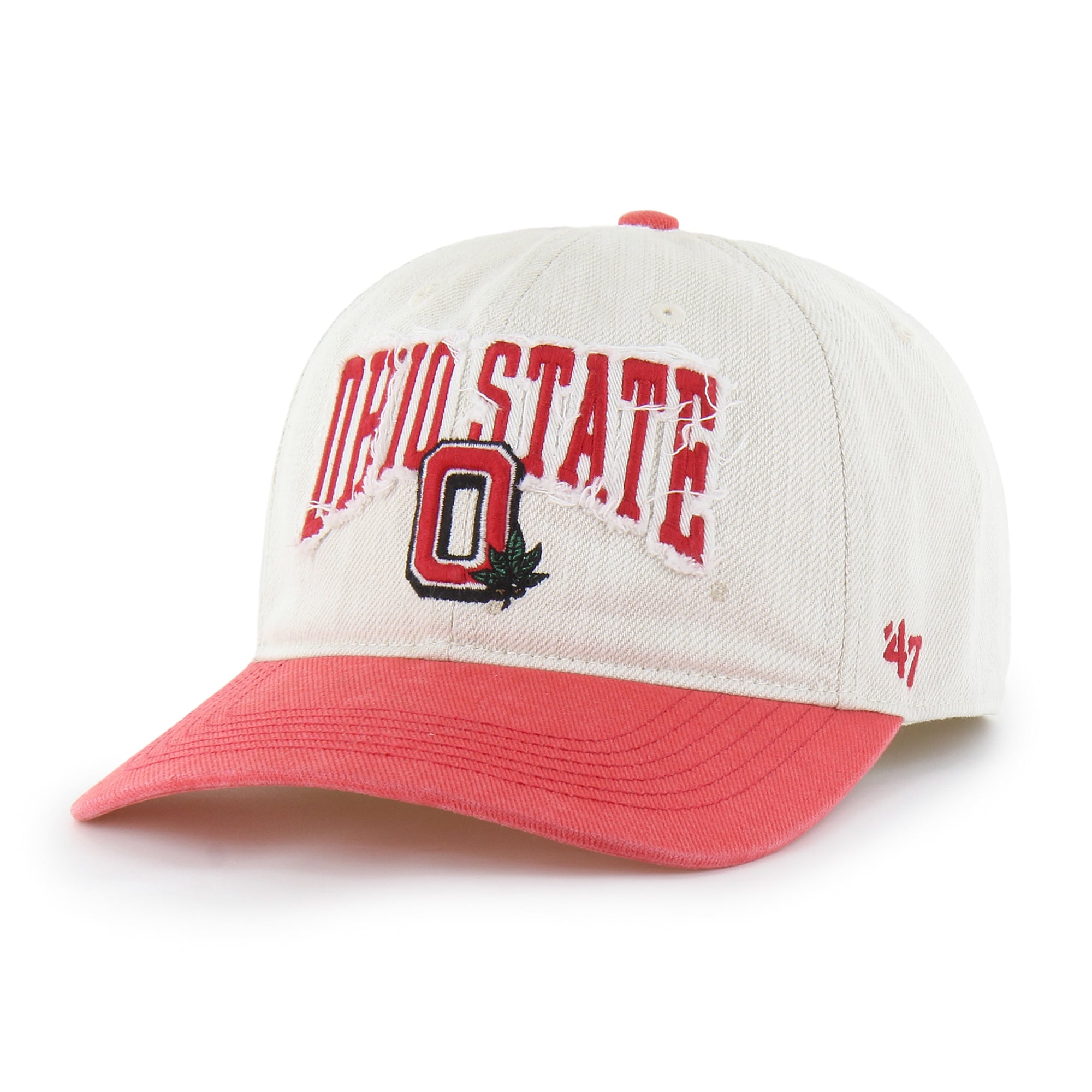 Casquette unisexe '47 Cream Ohio State Buckeyes Well Worn Clean Up Stretch Fit