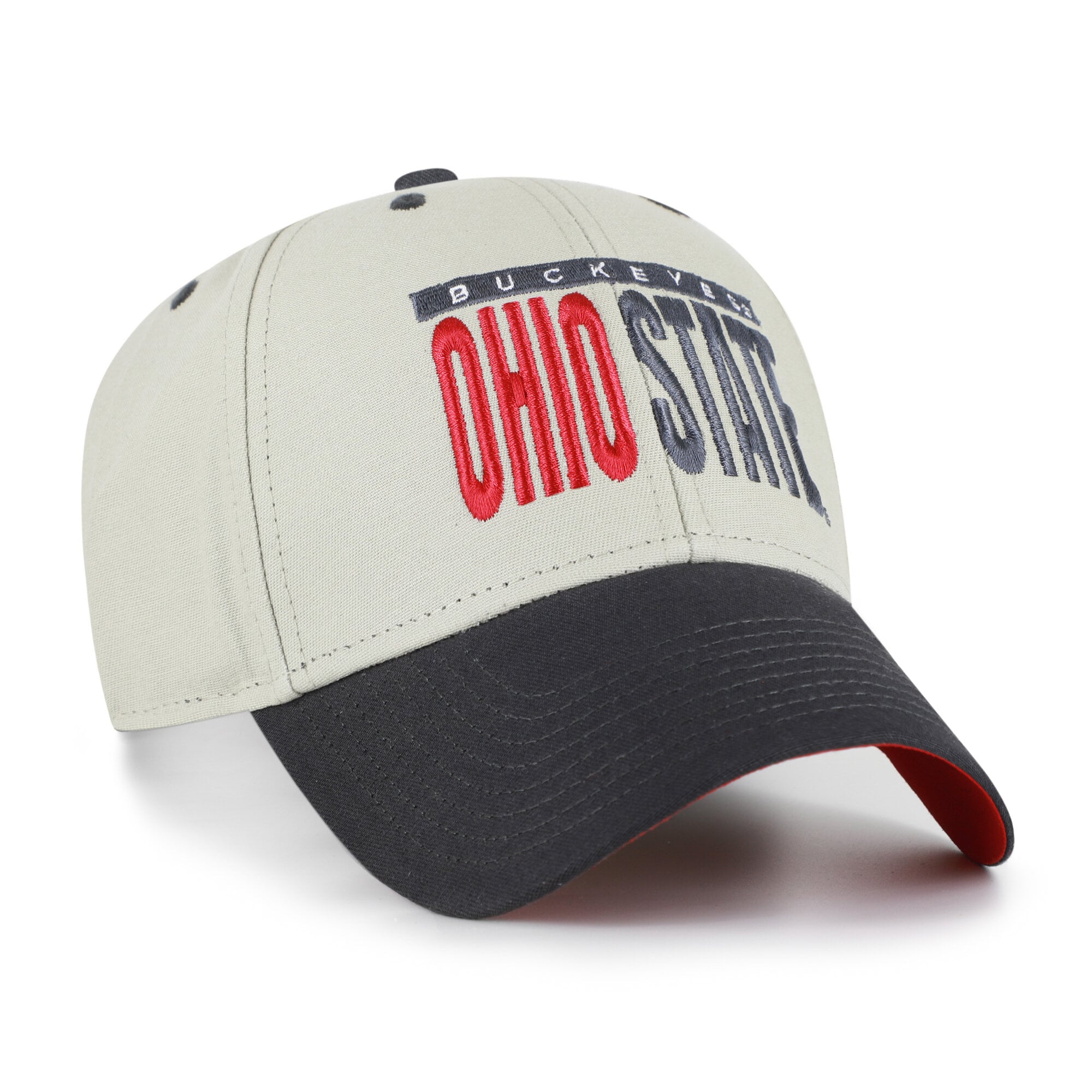 Casquette unisexe ajustable '47 grise/noire Ohio State Buckeyes avec inscription demi-bloc MVP