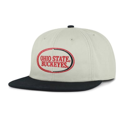 Ohio State Buckeyes '47 Unisex Ovalcrest Captain Snapback Hat - Gray/Black
