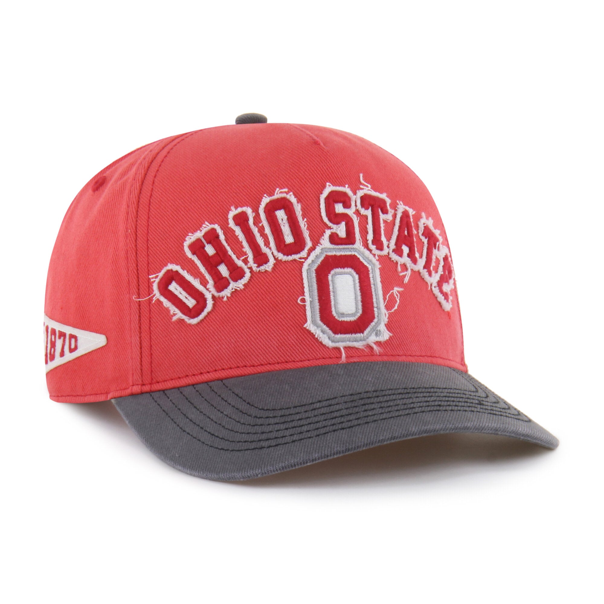 Casquette unisexe '47 rouge/noir Ohio State Buckeyes bien usée Calderwood Hitch ajustable