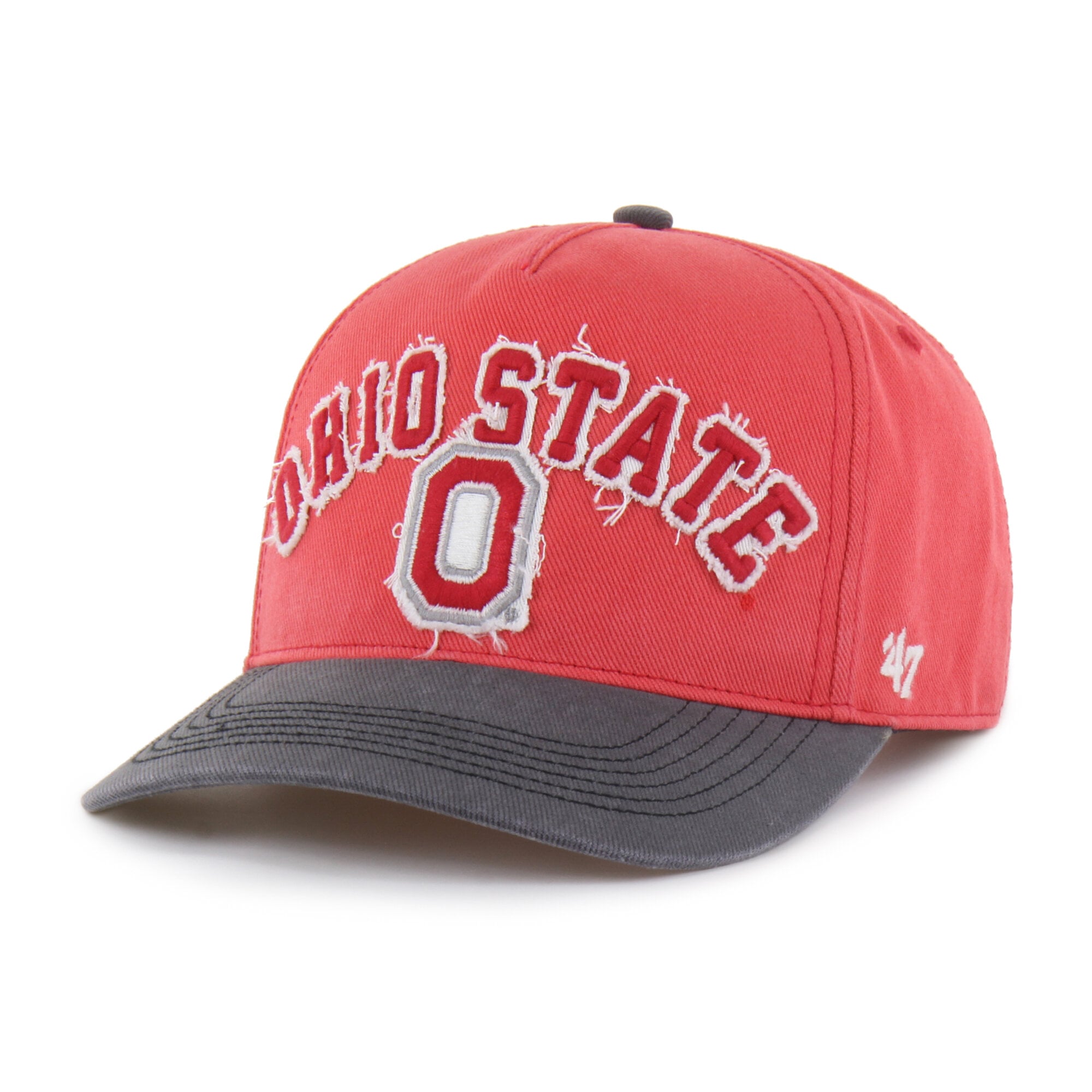 Casquette unisexe '47 rouge/noir Ohio State Buckeyes bien usée Calderwood Hitch ajustable