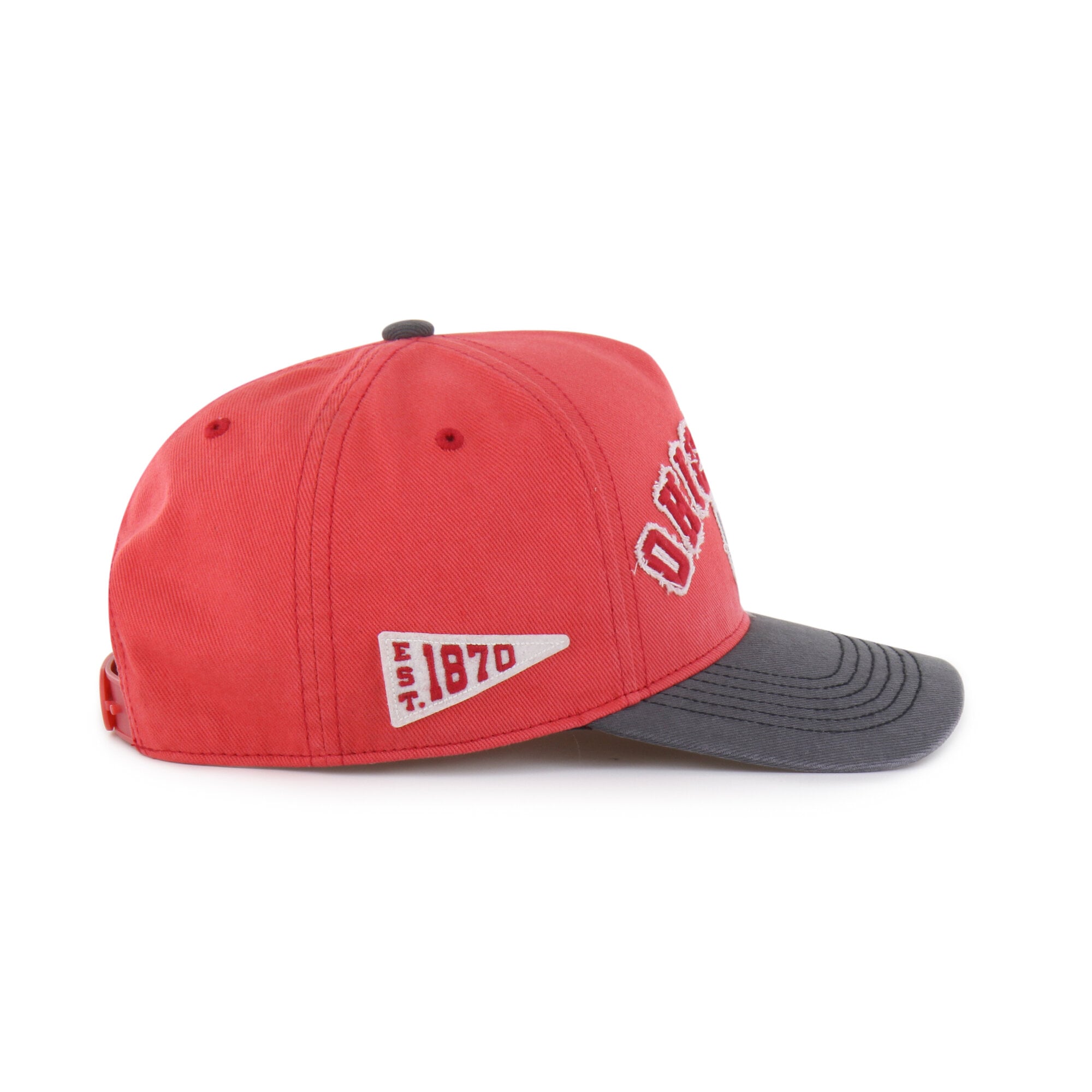 Casquette unisexe '47 rouge/noir Ohio State Buckeyes bien usée Calderwood Hitch ajustable