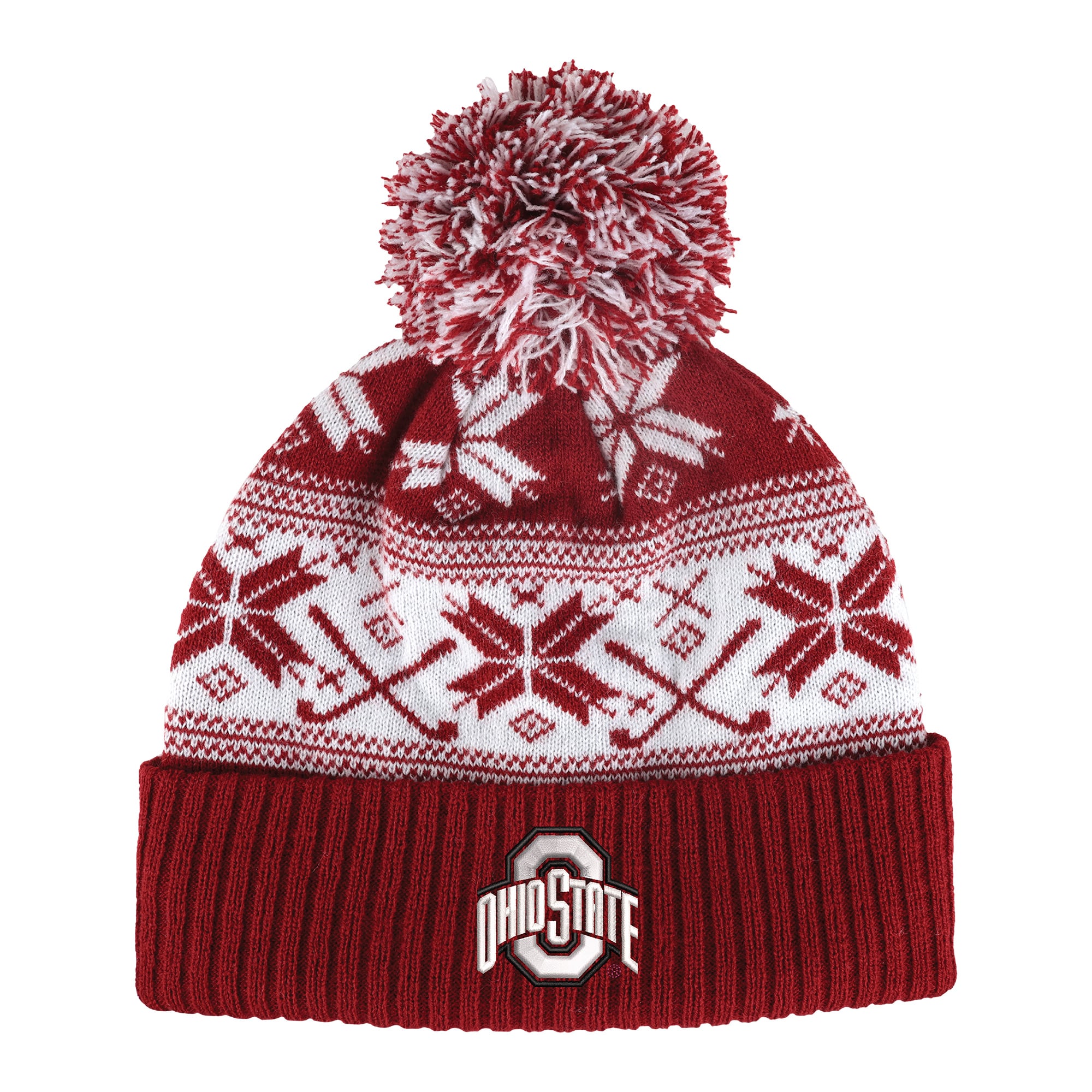 Unisex Ahead  Scarlet Ohio State Buckeyes Cuffed Knit Hat with Pom