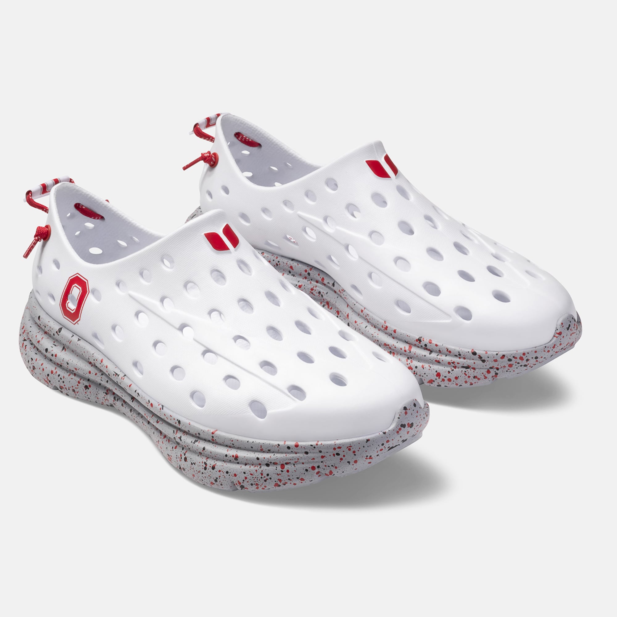 Chaussures unisexes Kane Footwear blanches mouchetées Ohio State Buckeyes