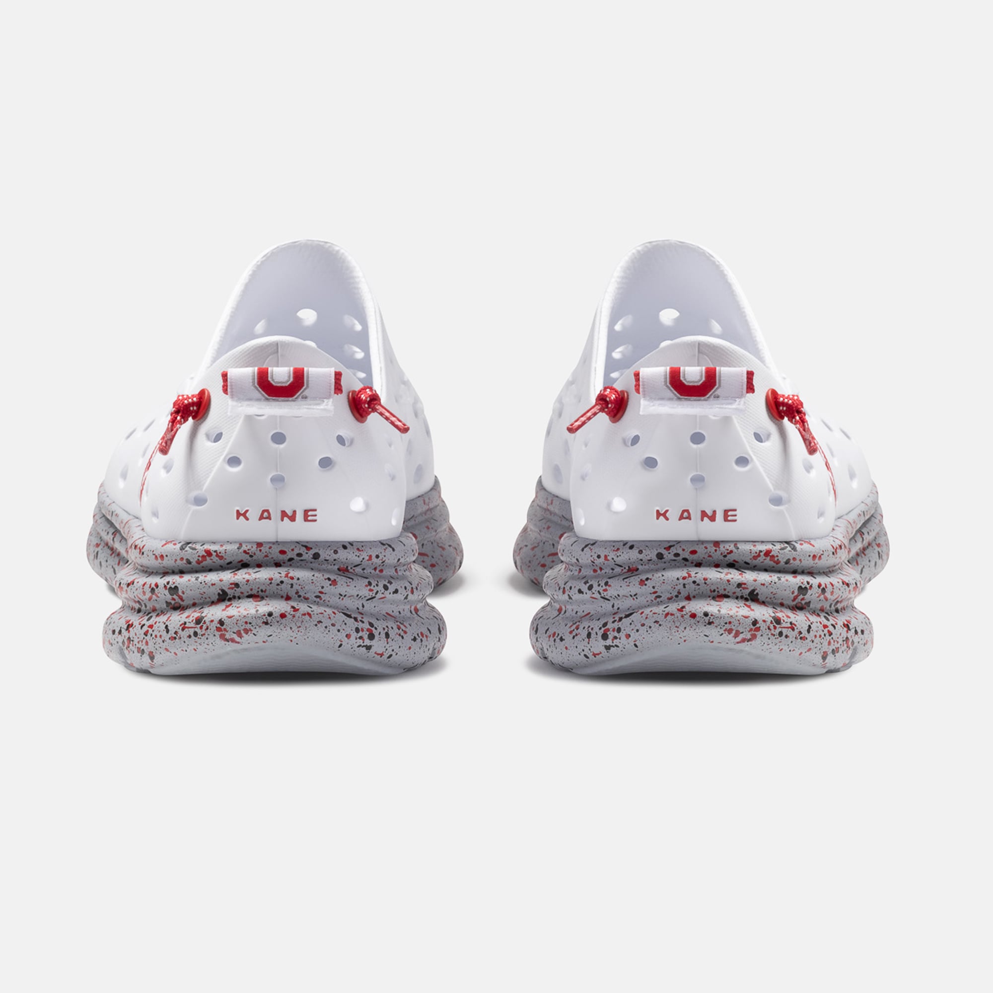 Chaussures unisexes Kane Footwear blanches mouchetées Ohio State Buckeyes