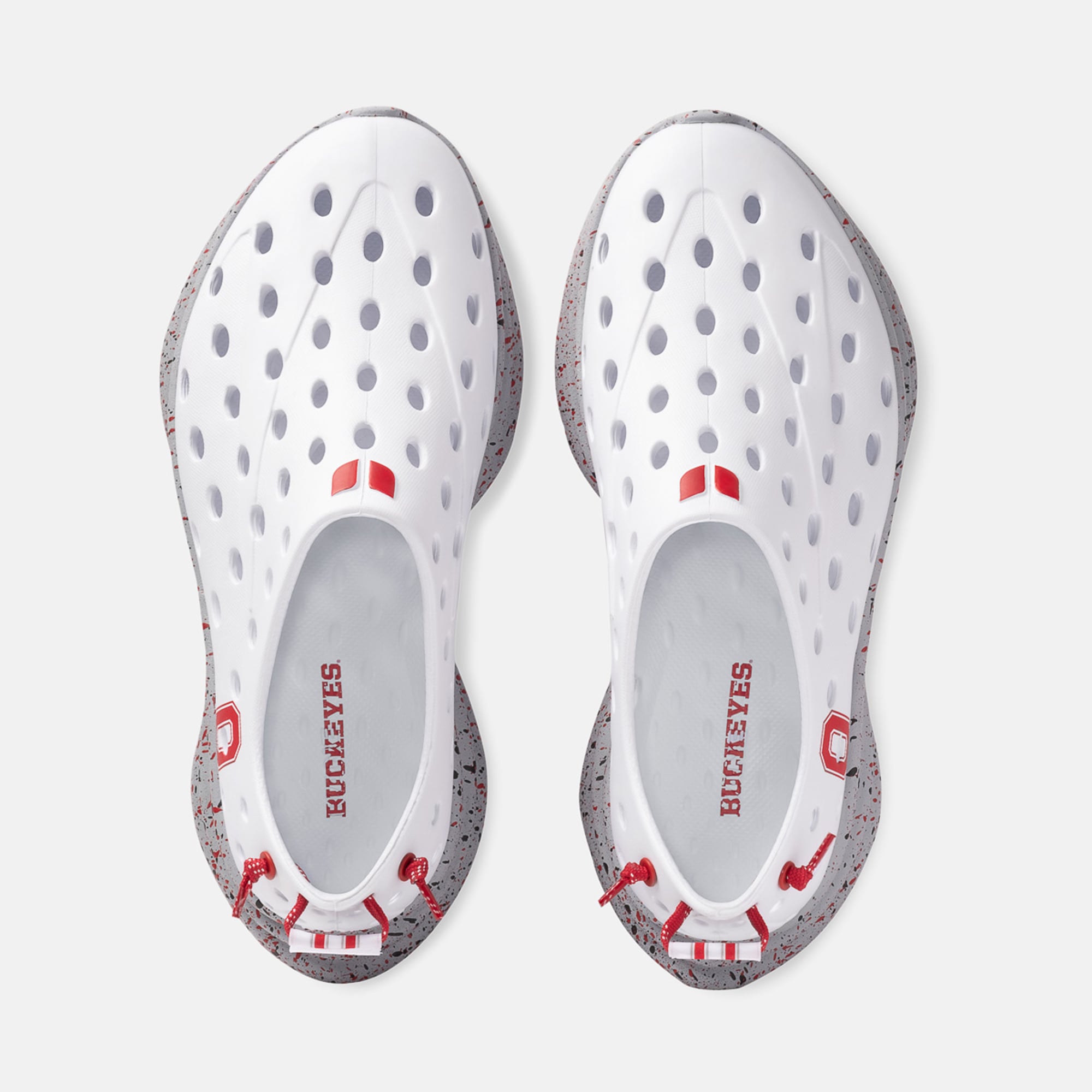 Chaussures unisexes Kane Footwear blanches mouchetées Ohio State Buckeyes