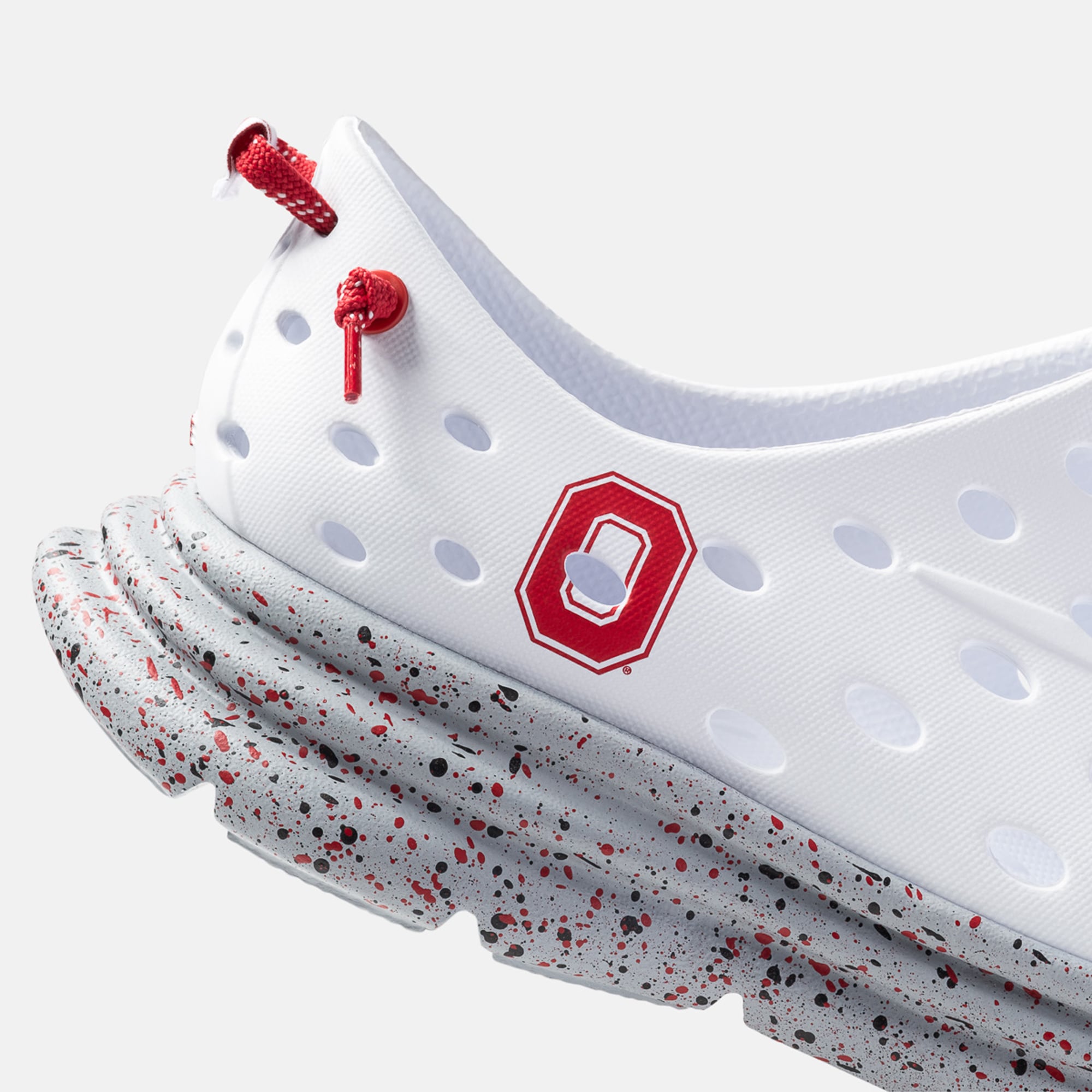 Chaussures unisexes Kane Footwear blanches mouchetées Ohio State Buckeyes