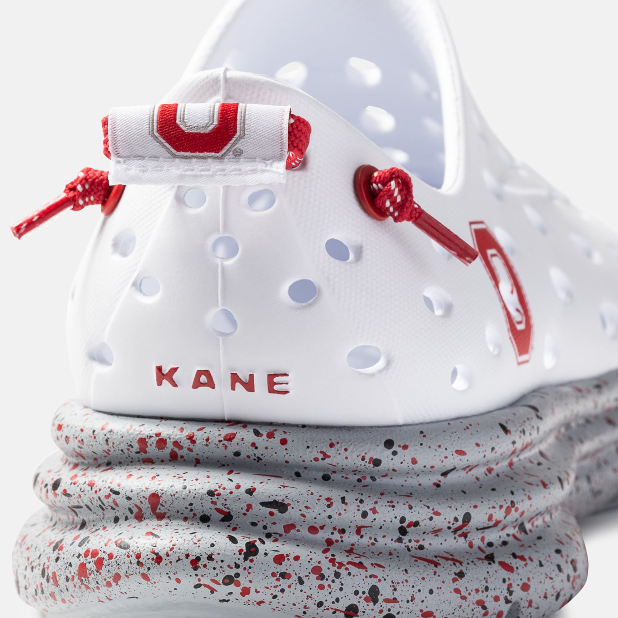 Chaussures unisexes Kane Footwear blanches mouchetées Ohio State Buckeyes