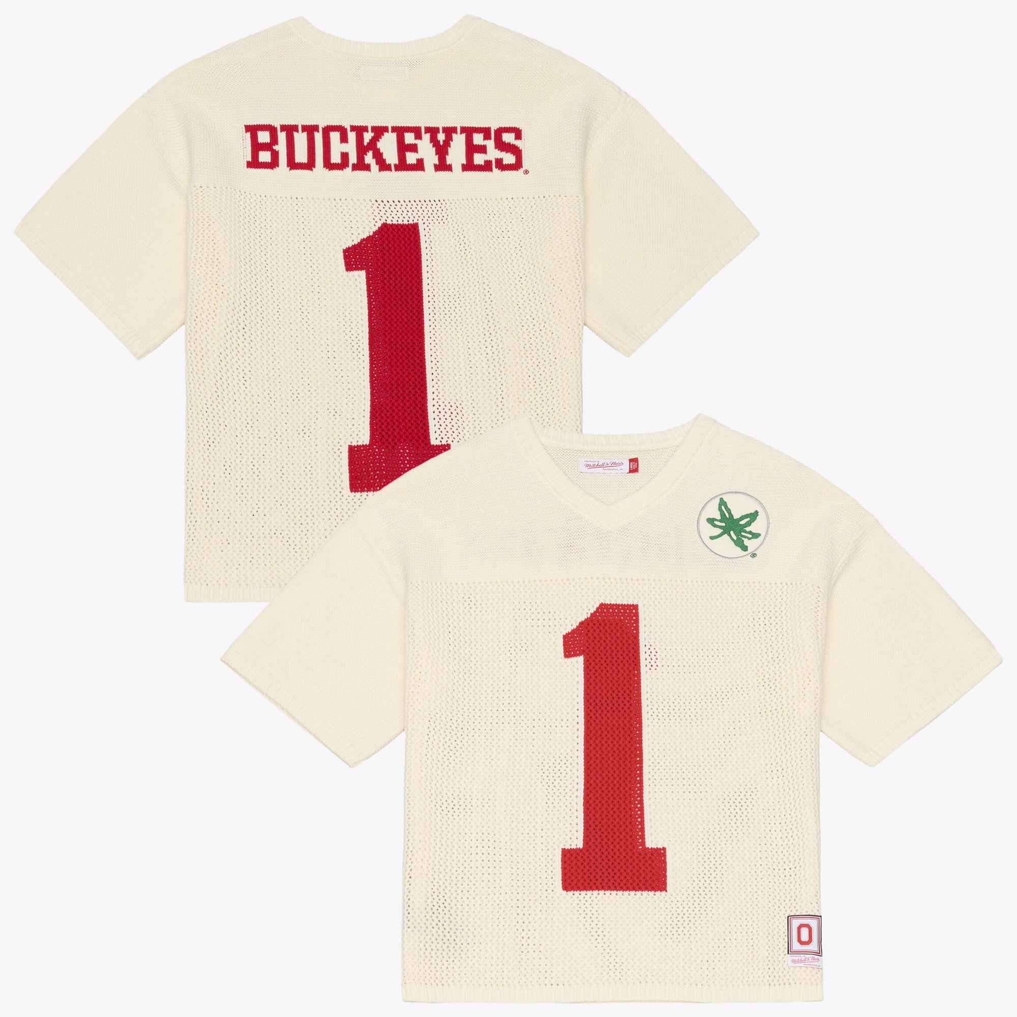 Pull unisexe Mitchell & Ness crème Ohio State Buckeyes Retro Roots