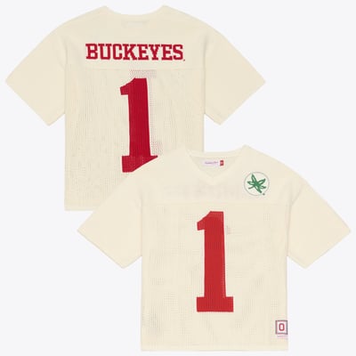 Ohio State Buckeyes Mitchell & Ness Unisex Retro Roots Sweater Jersey - Cream

