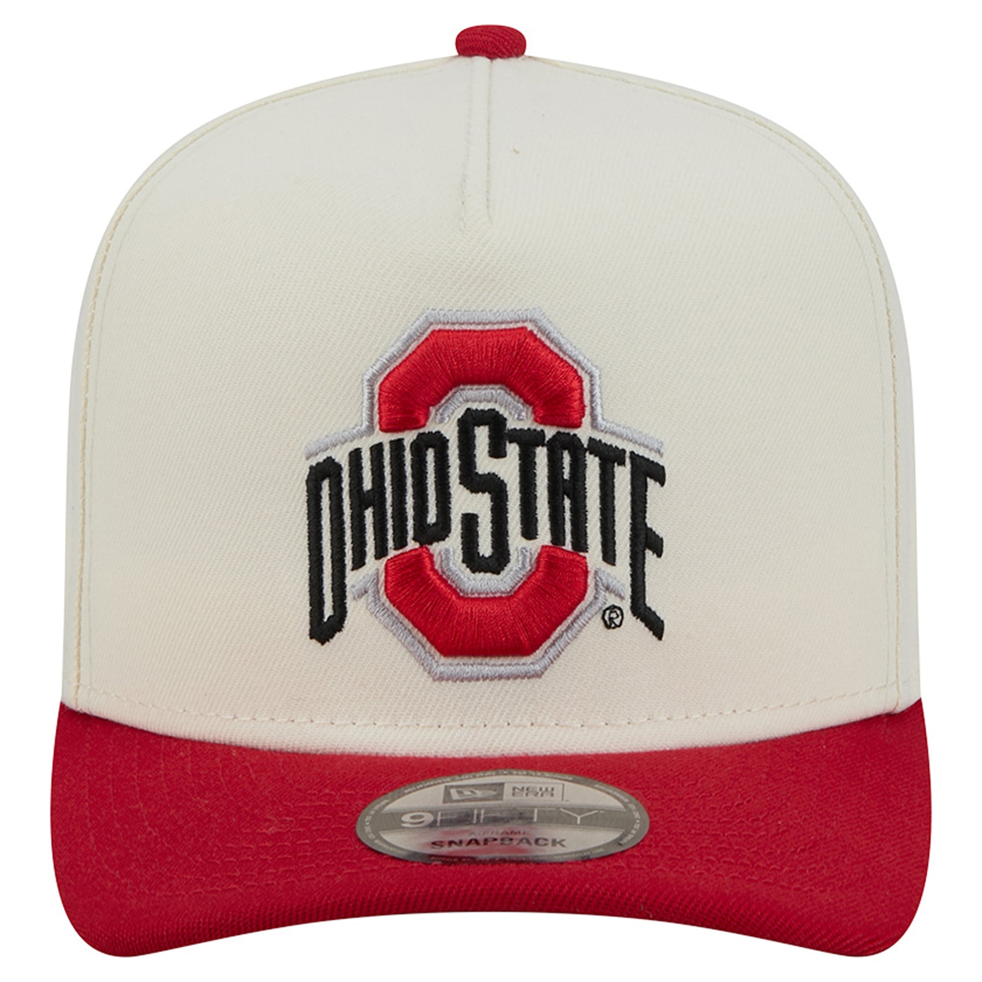 Unisex New Era White/Scarlet Ohio State Buckeyes A-Frame 9FIFTY Snapback Hat