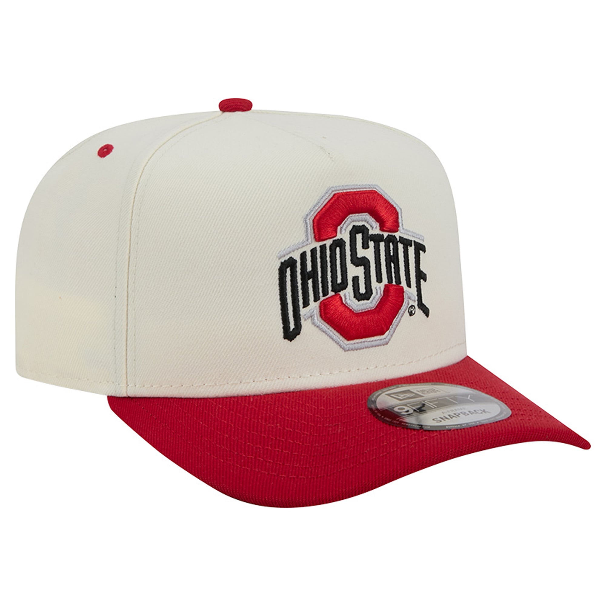 Unisex New Era White/Scarlet Ohio State Buckeyes A-Frame 9FIFTY Snapback Hat