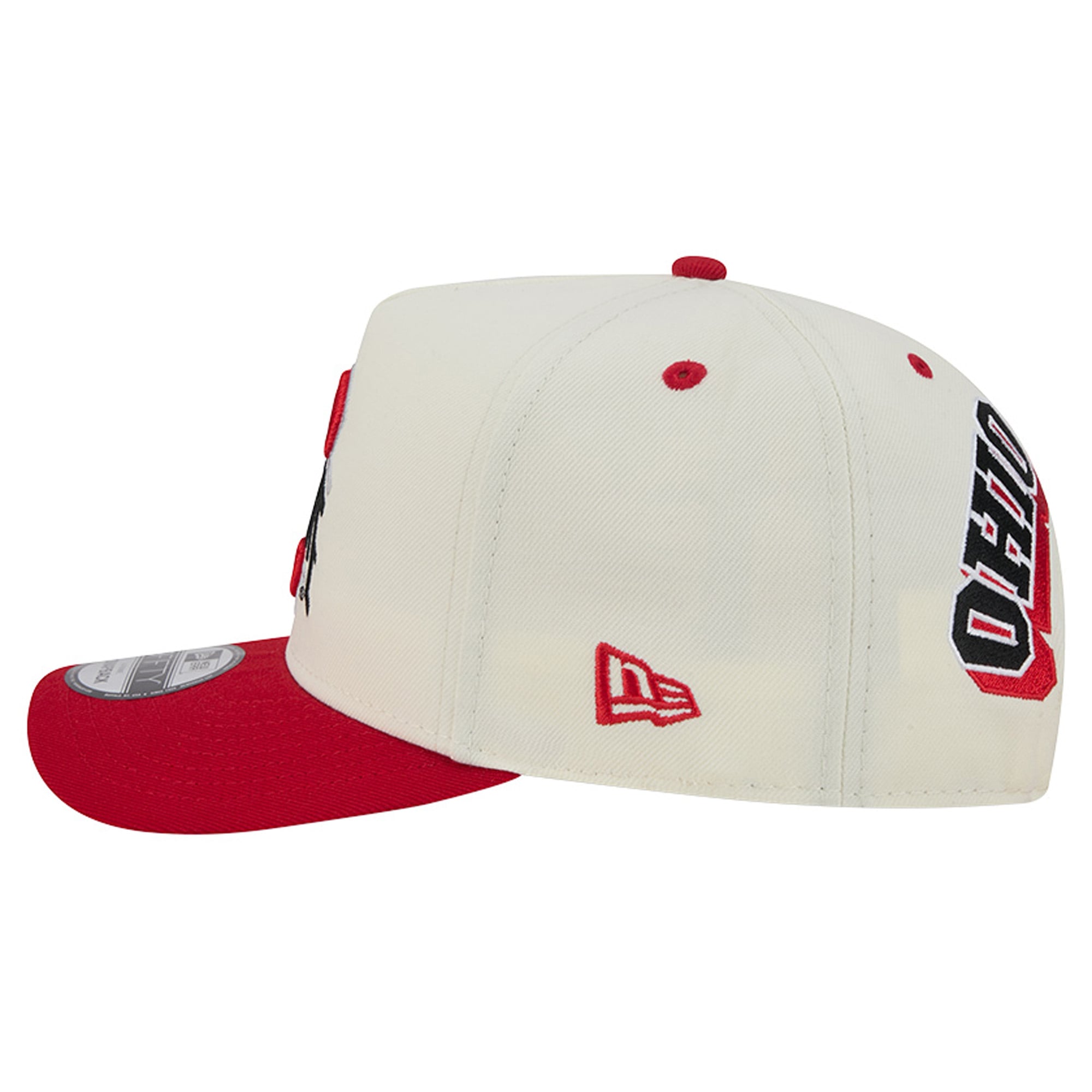 Unisex New Era White/Scarlet Ohio State Buckeyes A-Frame 9FIFTY Snapback Hat