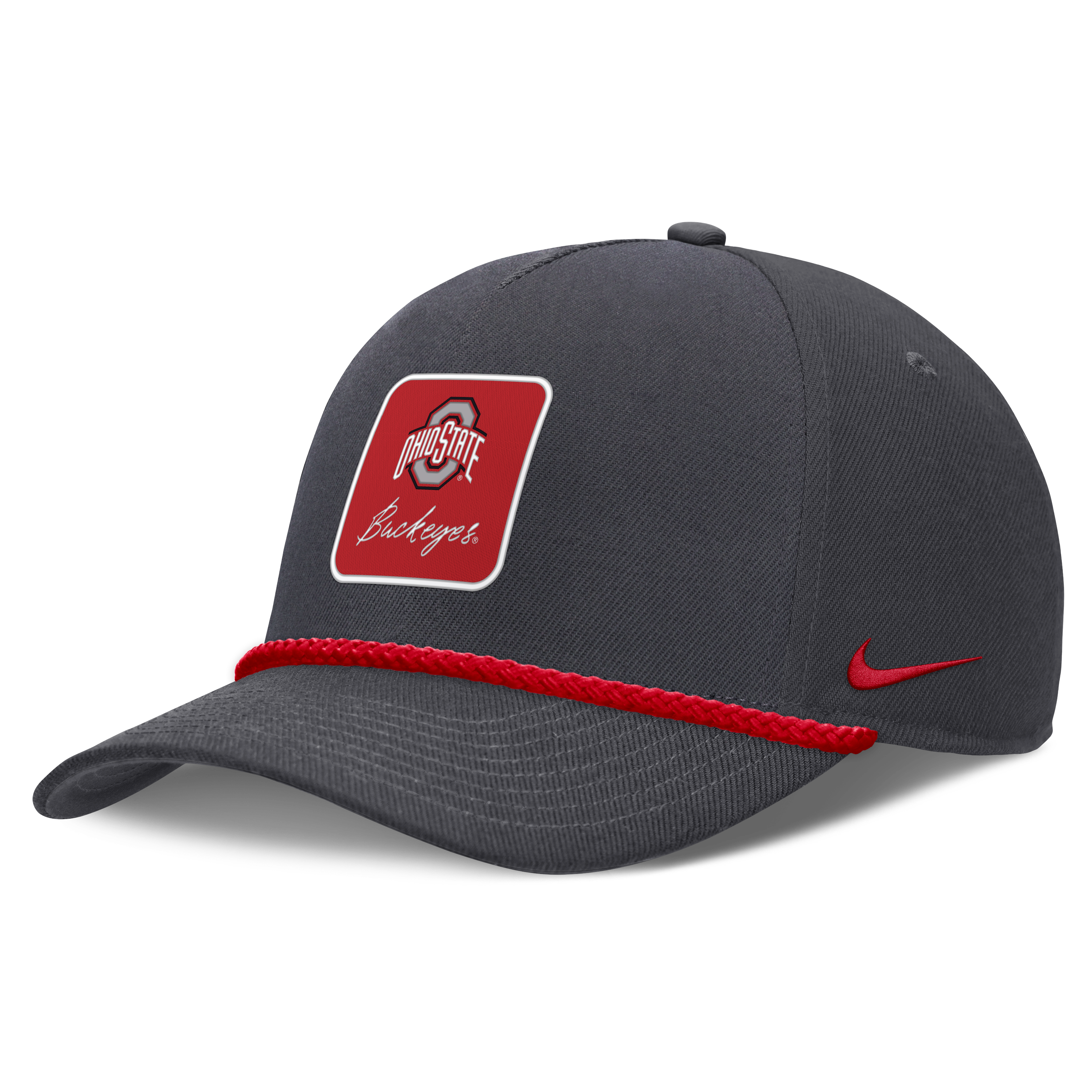Casquette unisexe Nike anthracite Ohio State Buckeyes à inscription et taille ajustable