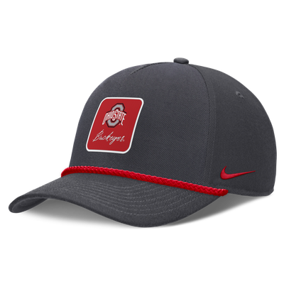 Ohio State Buckeyes Nike Unisex Script Rope Rise Dri-FIT Adjustable Hat - Anthracite