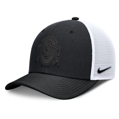  Ohio State Buckeyes Nike Unisex Tonal Dri-FIT Rise Trucker Adjustable Hat - Black