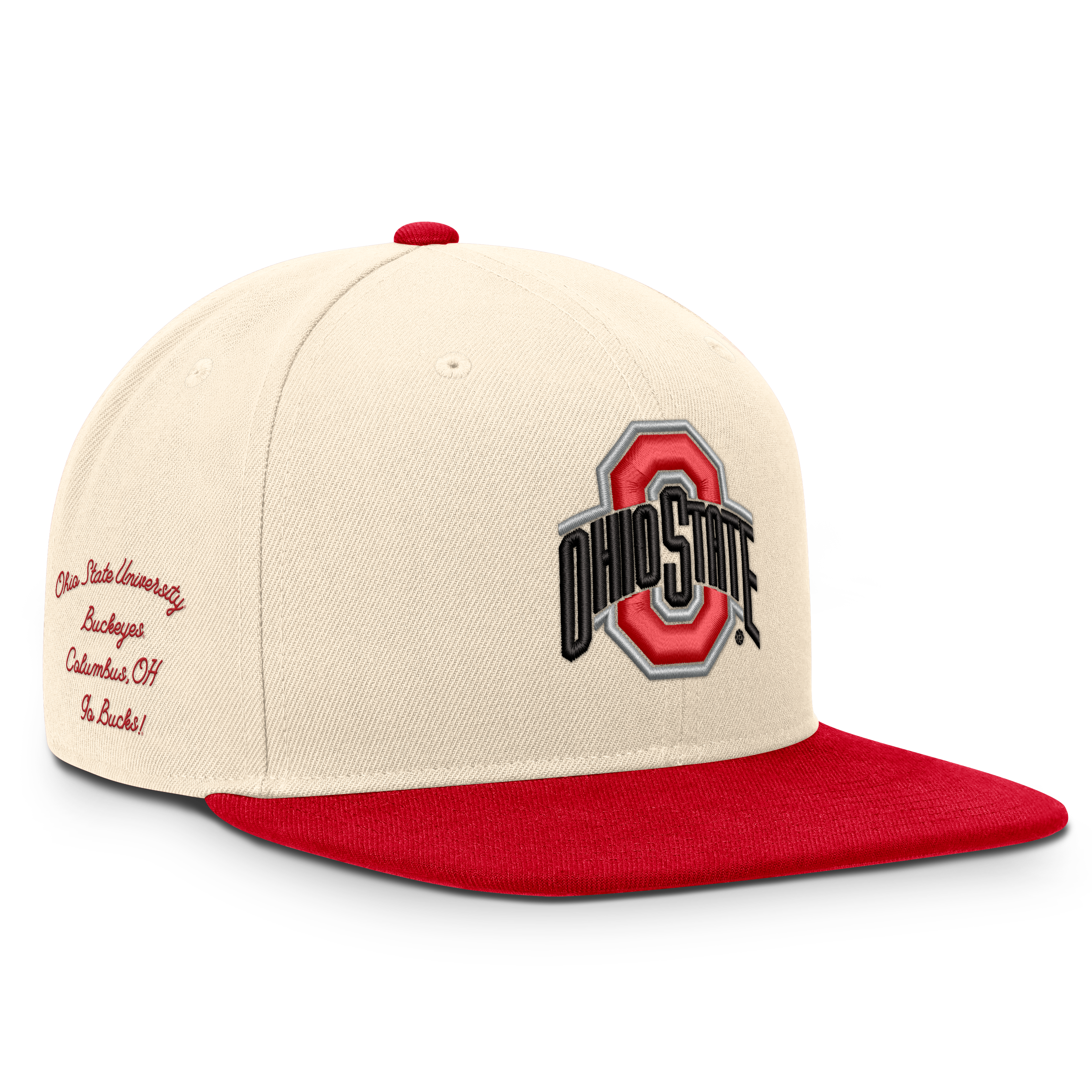 Casquette unisexe Nike Campus Prep Snapback naturelle/écarlate Ohio State Buckeyes