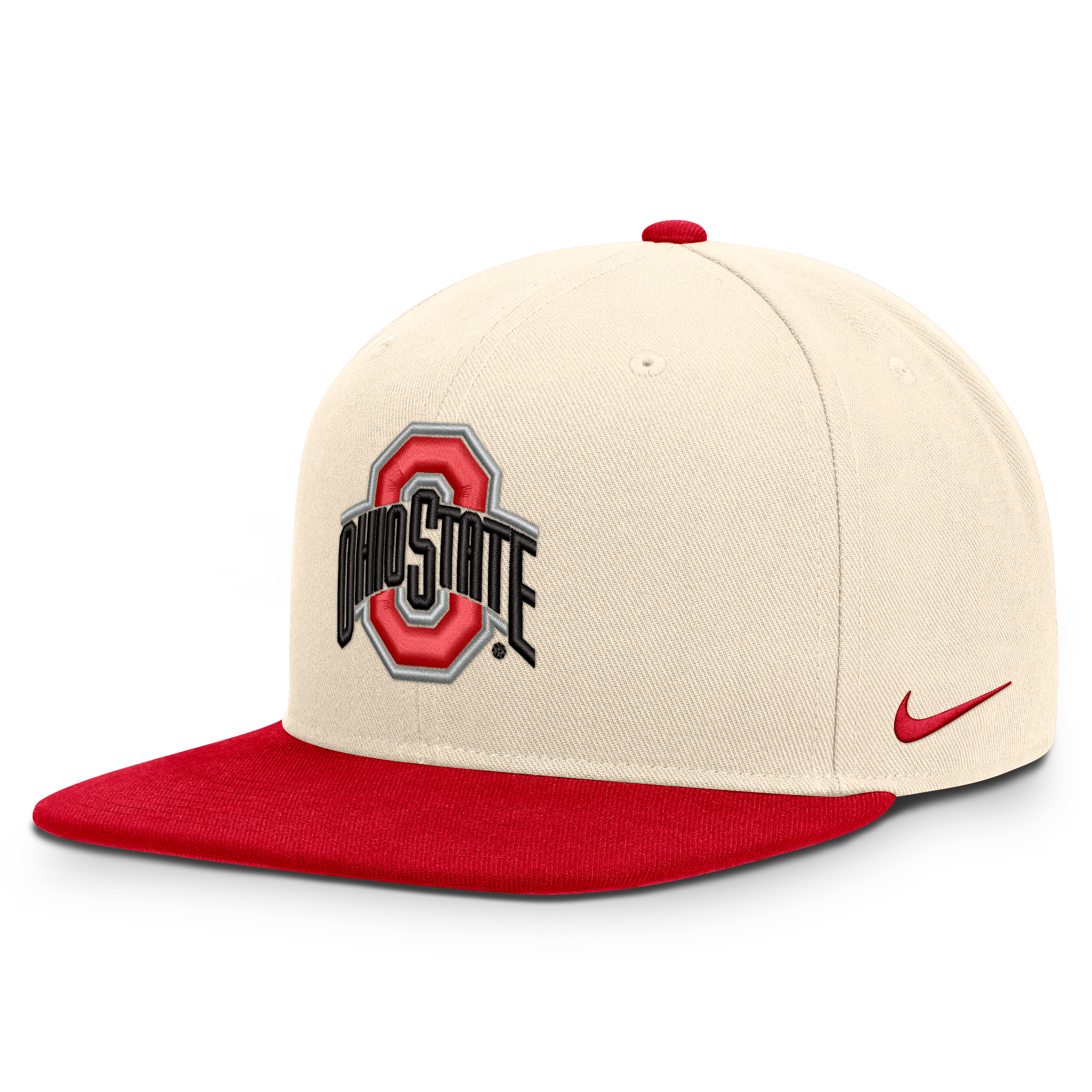 Casquette unisexe Nike Campus Prep Snapback naturelle/écarlate Ohio State Buckeyes