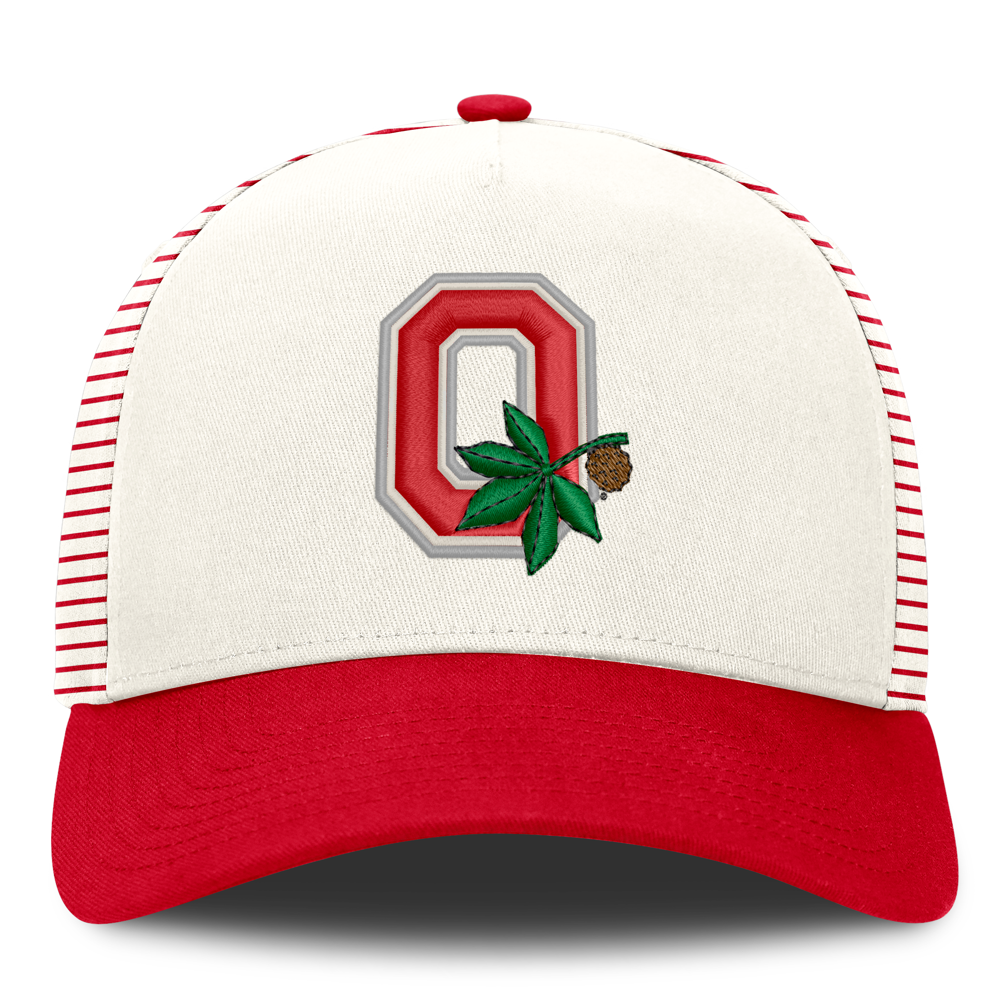 Casquette unisexe Nike blanche/écarlate Ohio State Buckeyes Vault à rayures et taille ajustable