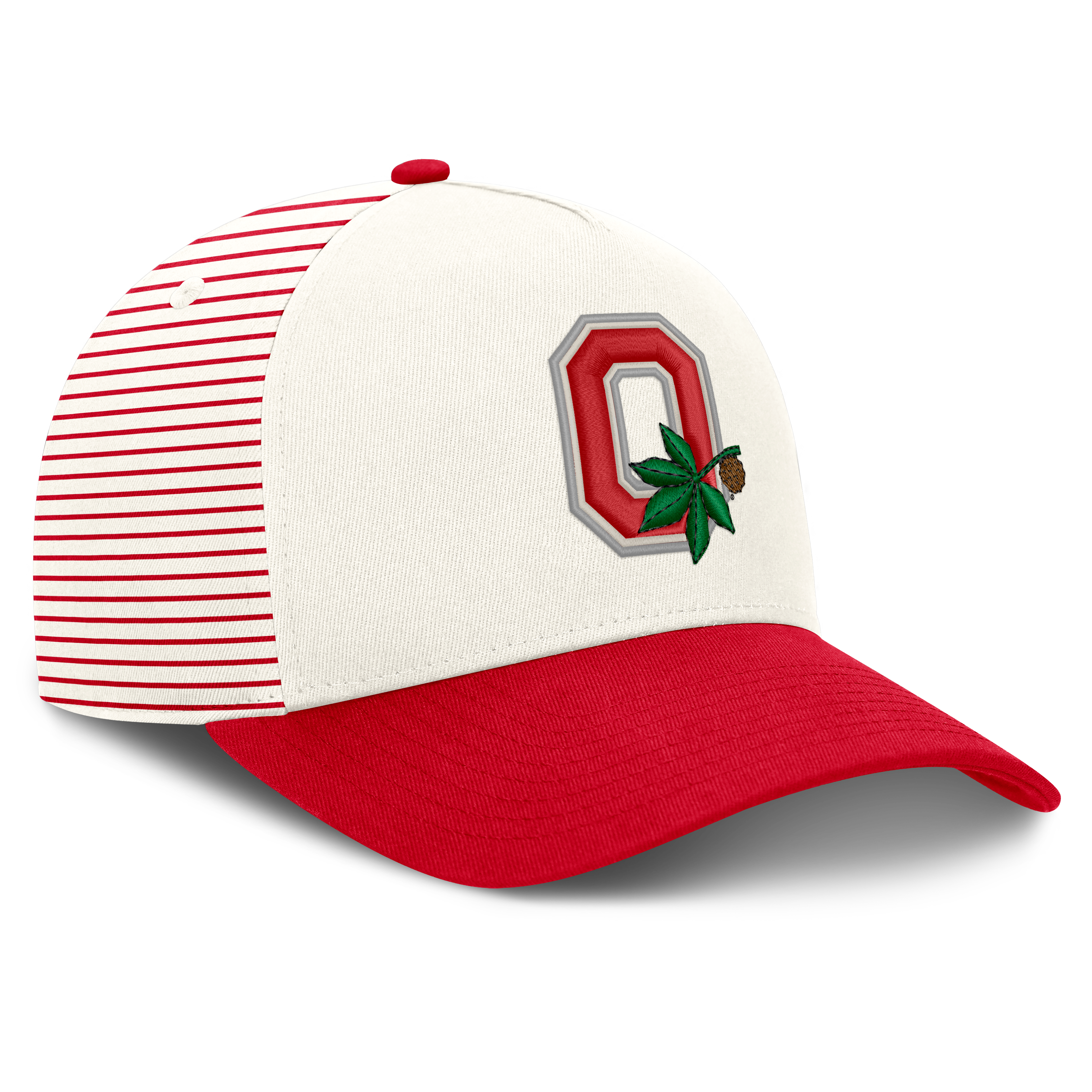 Casquette unisexe Nike blanche/écarlate Ohio State Buckeyes Vault à rayures et taille ajustable