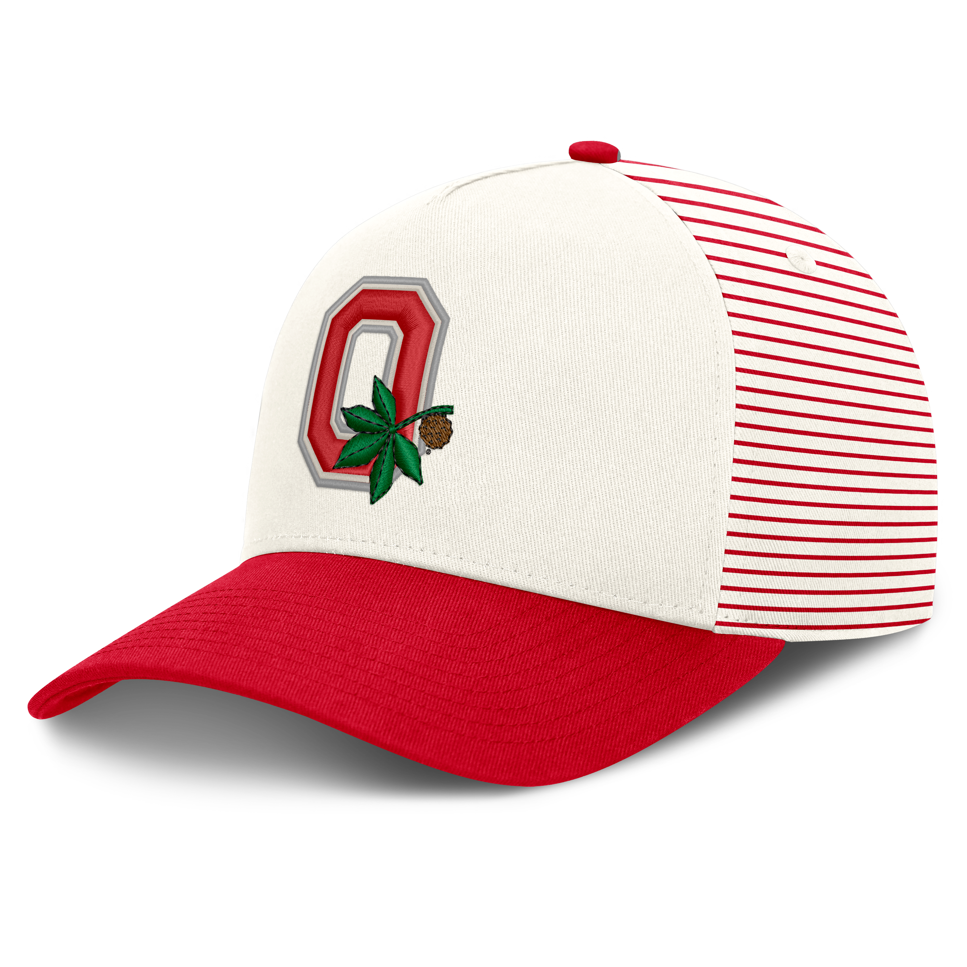 Casquette unisexe Nike blanche/écarlate Ohio State Buckeyes Vault à rayures et taille ajustable