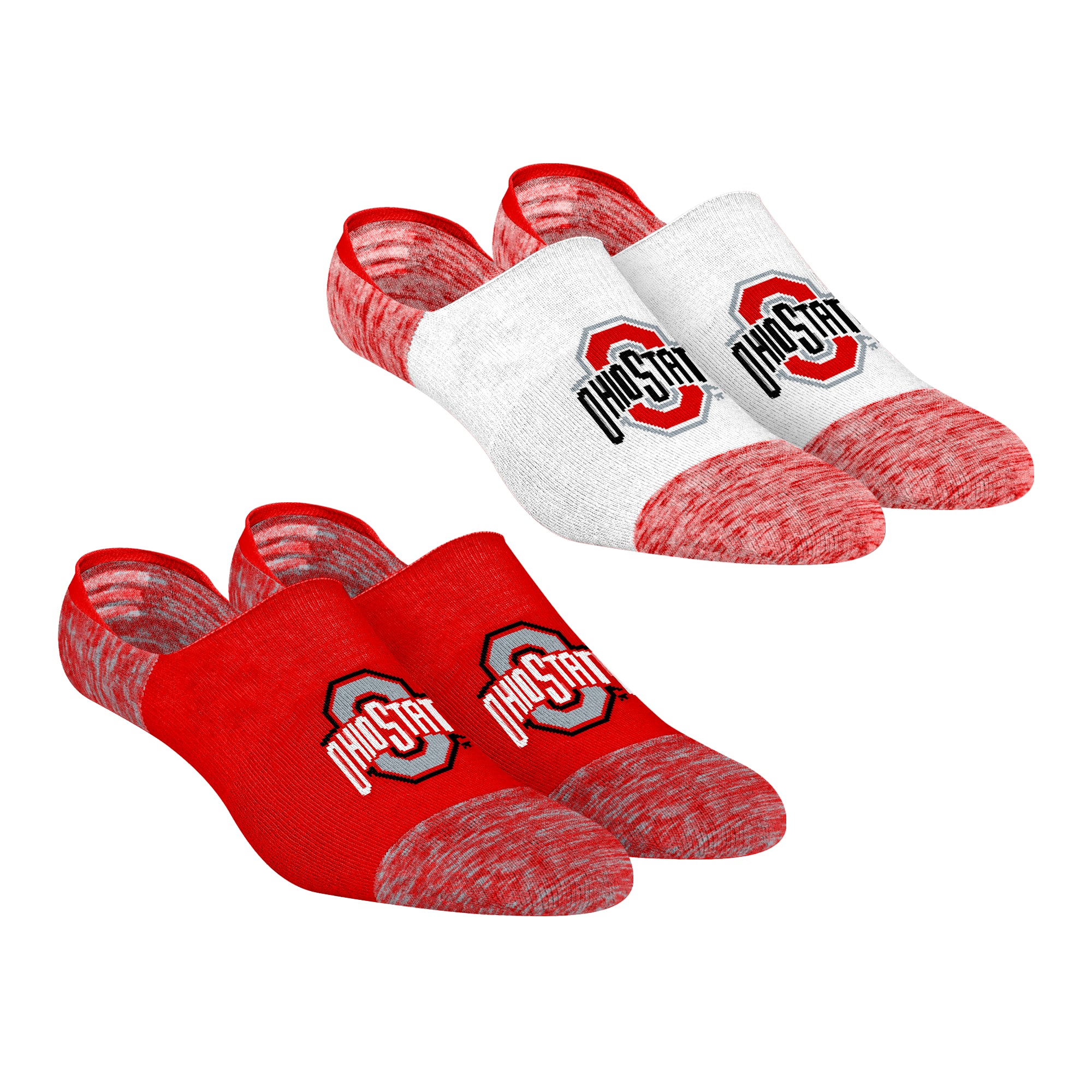 Chaussettes invisibles unisexes Rock Em Ohio State Buckeyes (lot de deux)