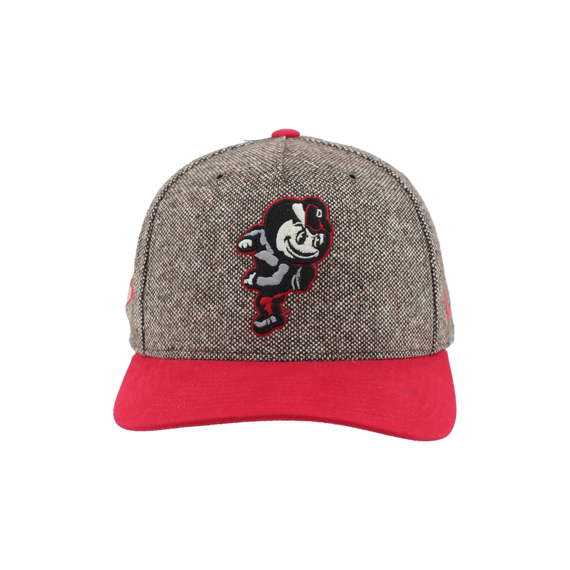 Chapeau unisexe Zephyr marron/écarlate en tweed Ohio State Buckeyes à couronne pincée et ajustable