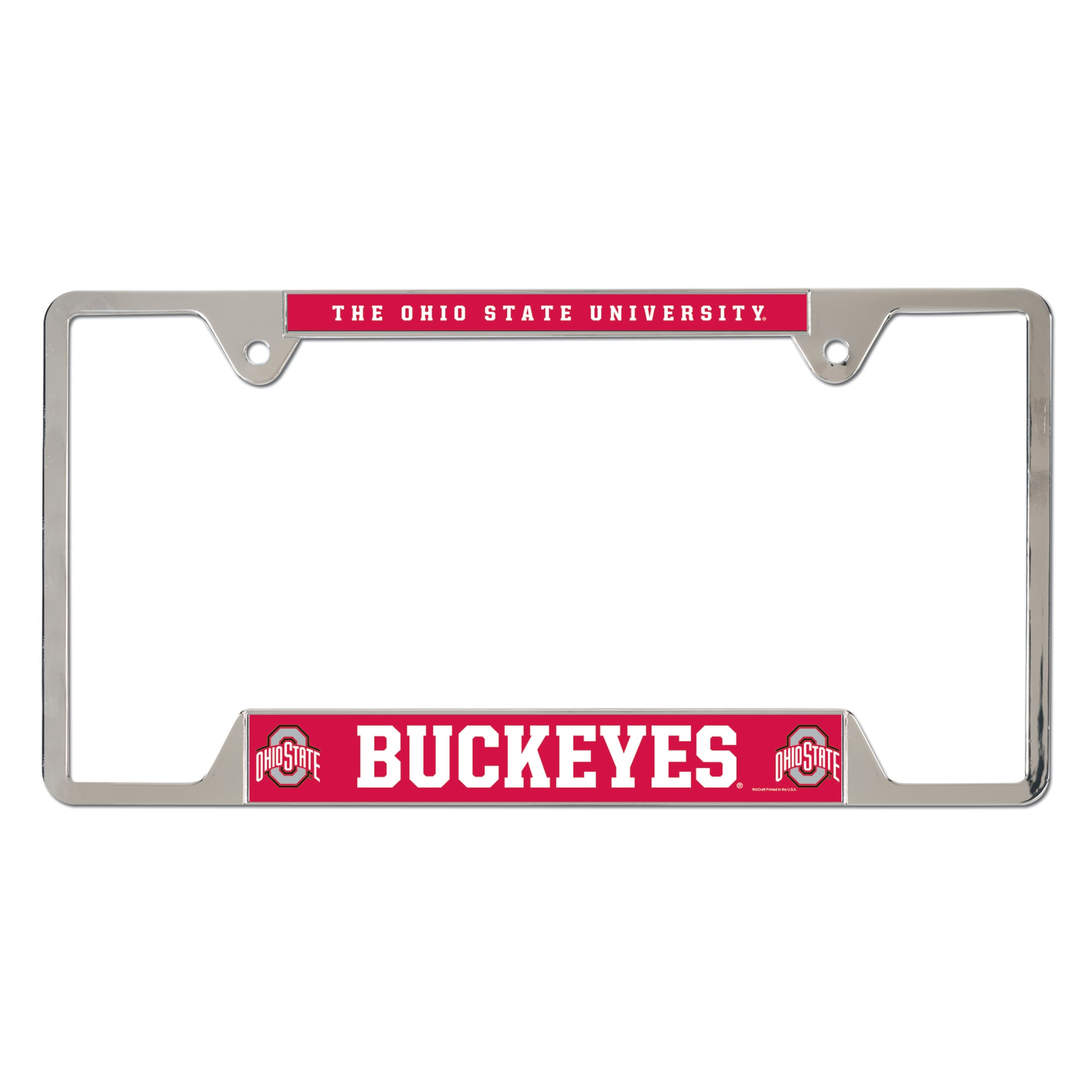 Cadre de plaque d'immatriculation en métal chromé WinCraft Ohio State Buckeyes